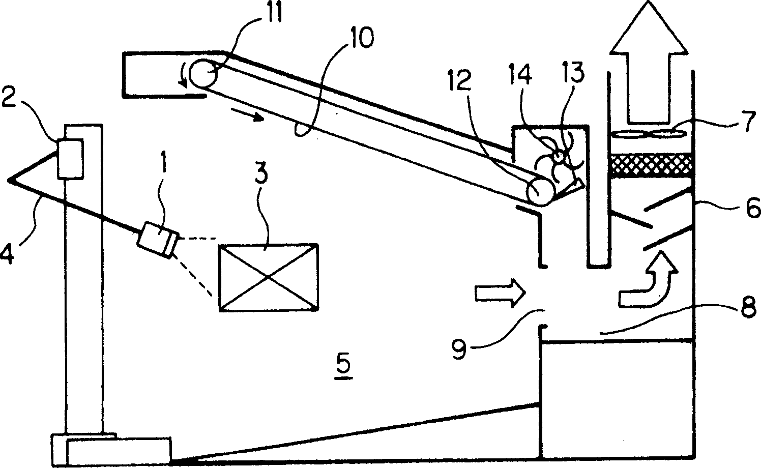 Spraying chamber