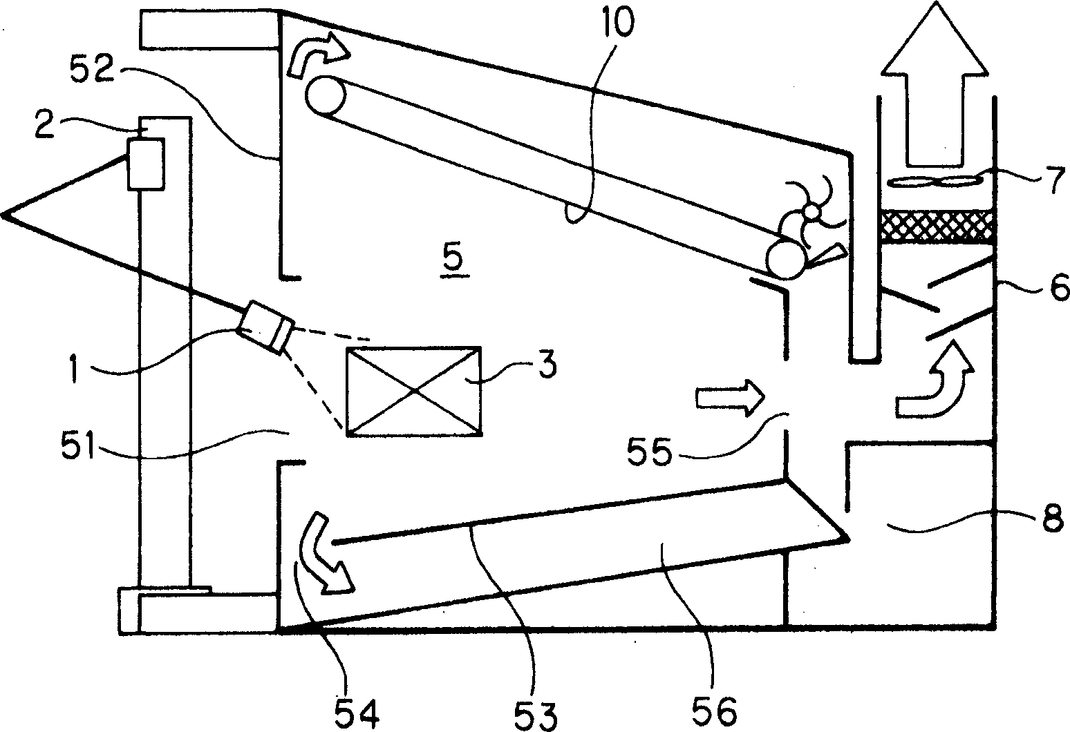 Spraying chamber