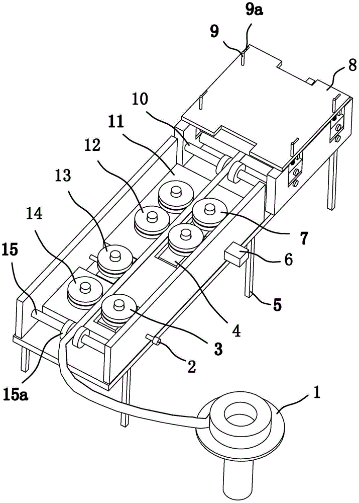 A correction device for a strip-shaped plate body