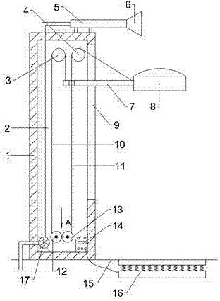 Lifting streetlamp with water spraying and self power generation functions