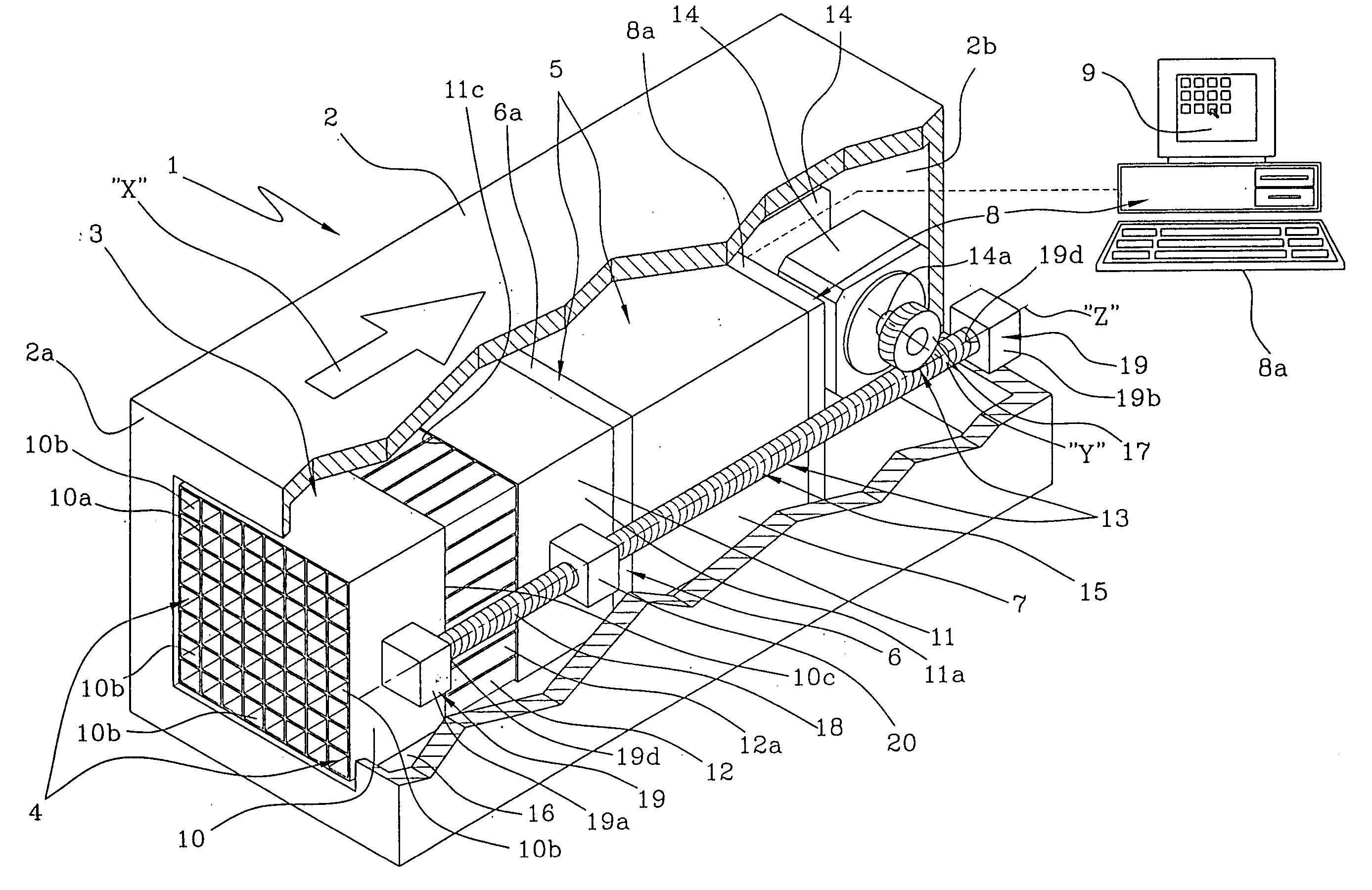 Scintigraphic device with avriable resolution