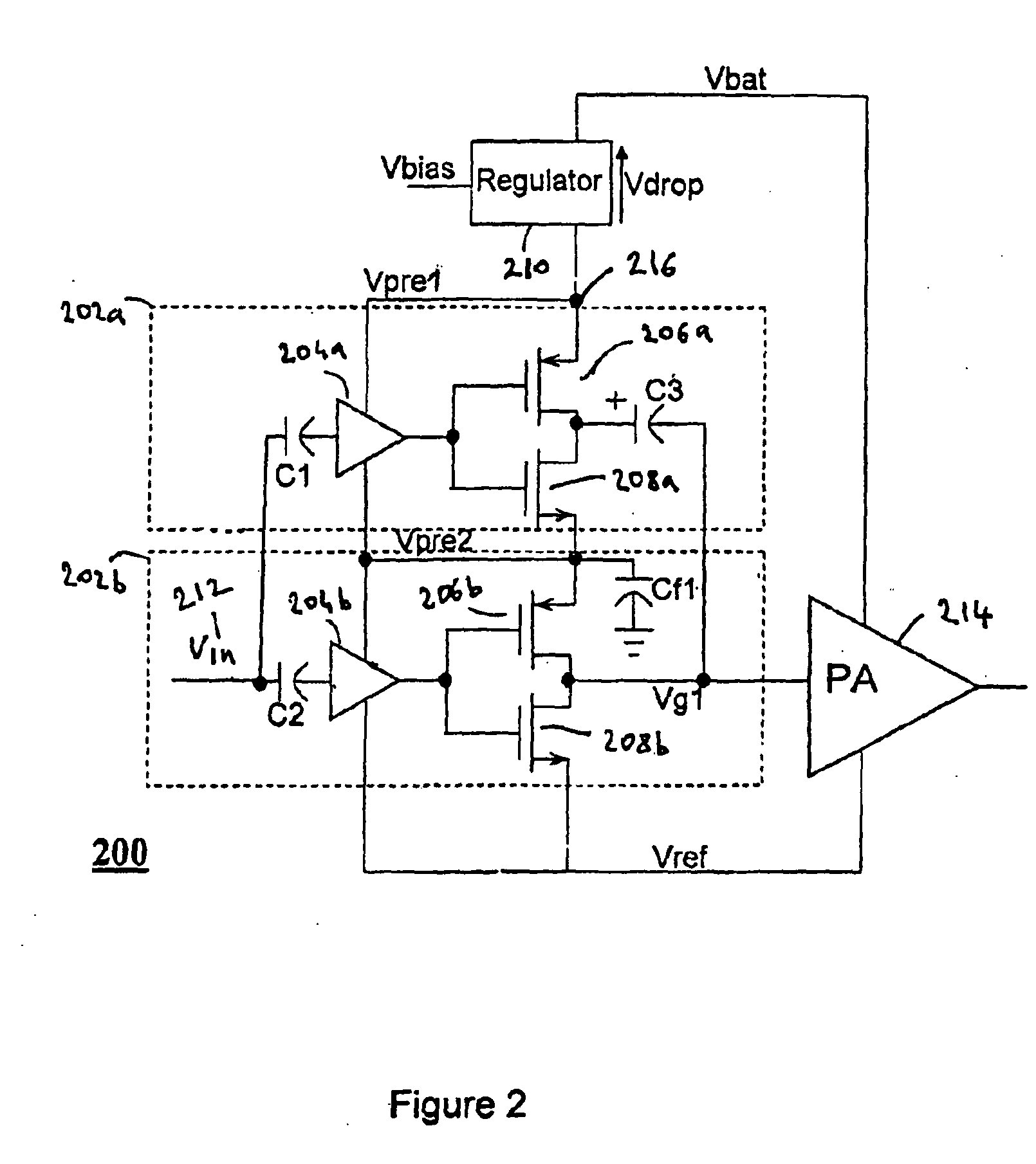 Stacked pre-driver amplifier