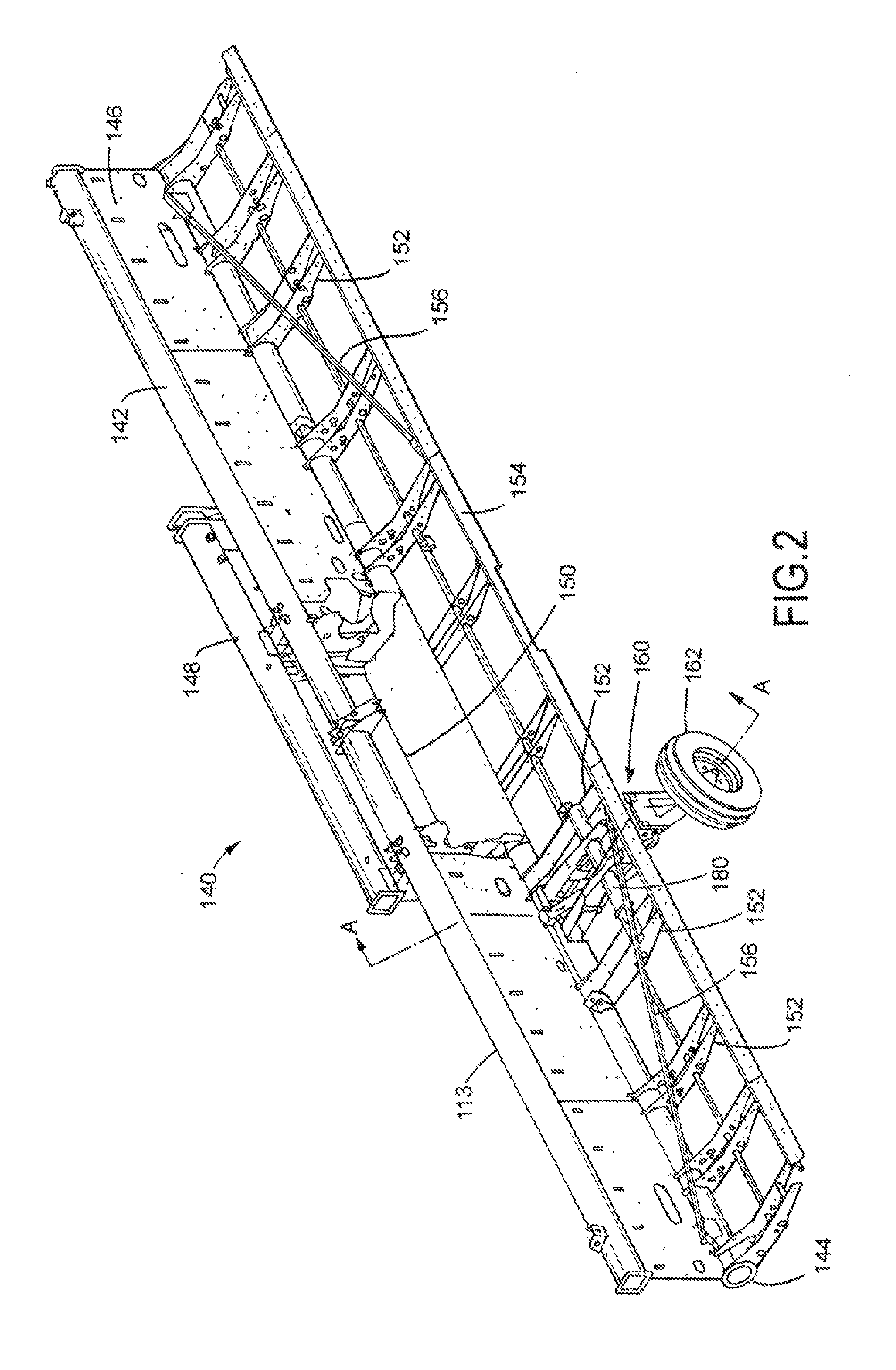 Transport system for a header of an agricultural harvester