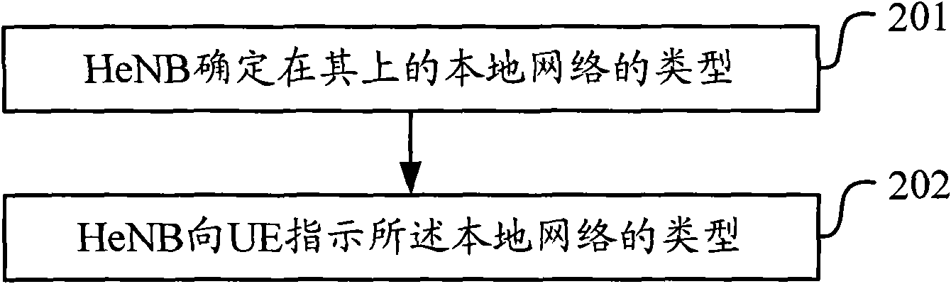 Evolutionary Home NB local network type processing method and device