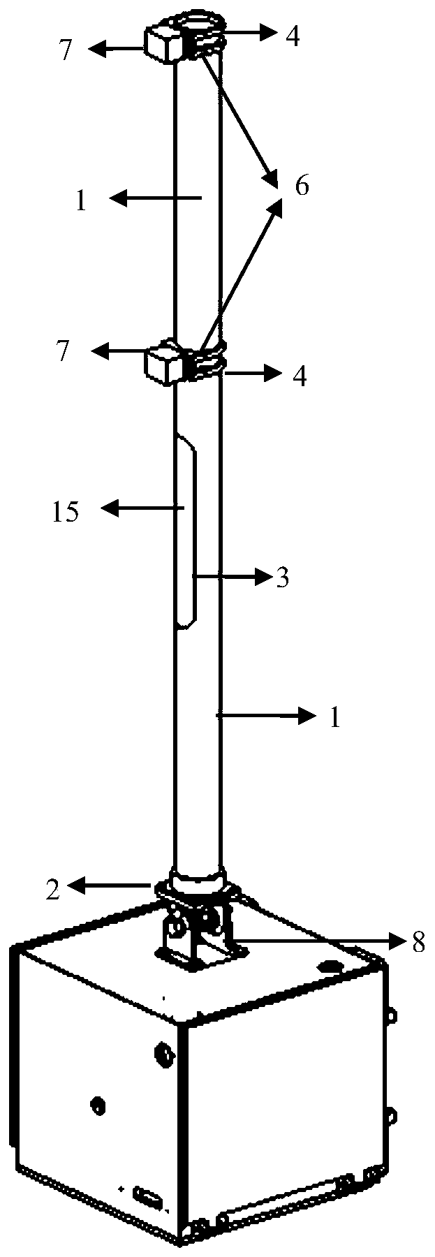 A space-borne flexible ultra-light folding carbon fiber extension rod