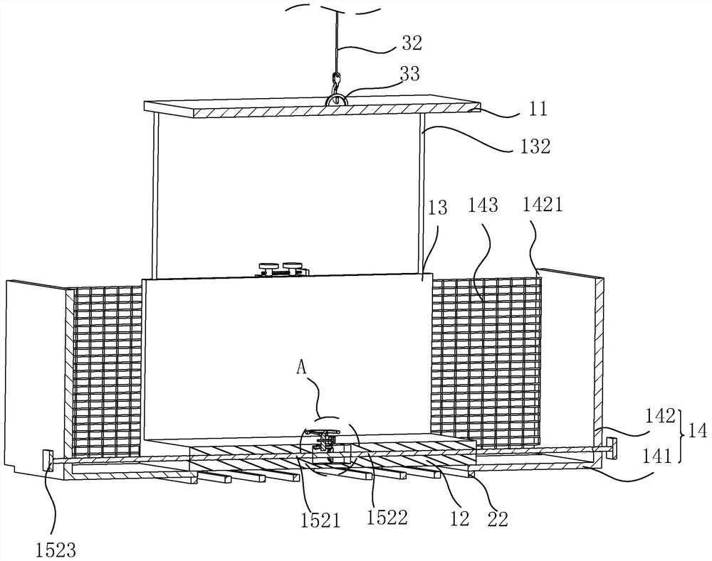 Construction hanging basket for constructional engineering