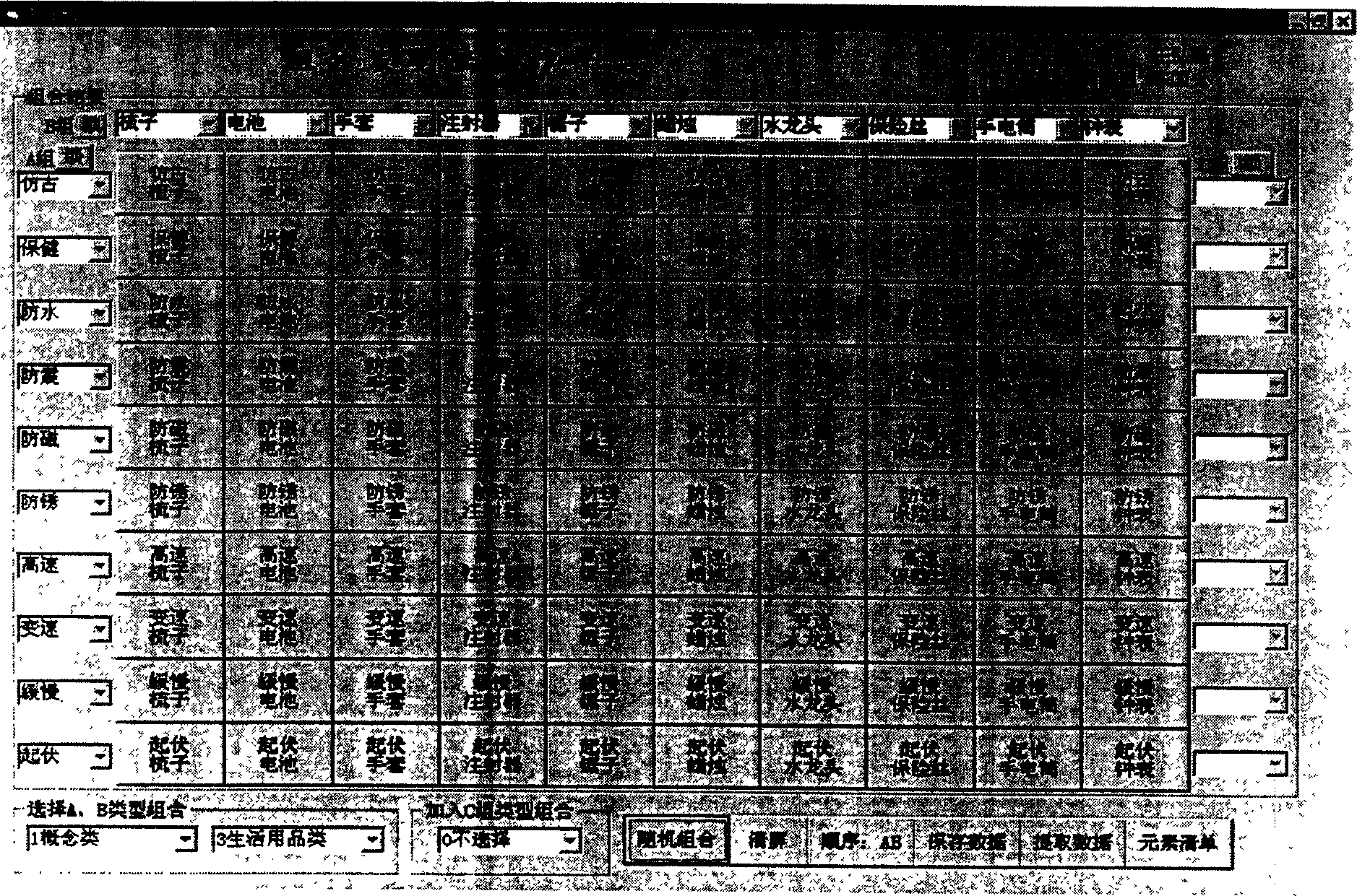 Operating platform of combined invention method