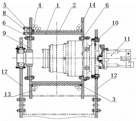 Multi-layer helix rope winding groove coiling barrel