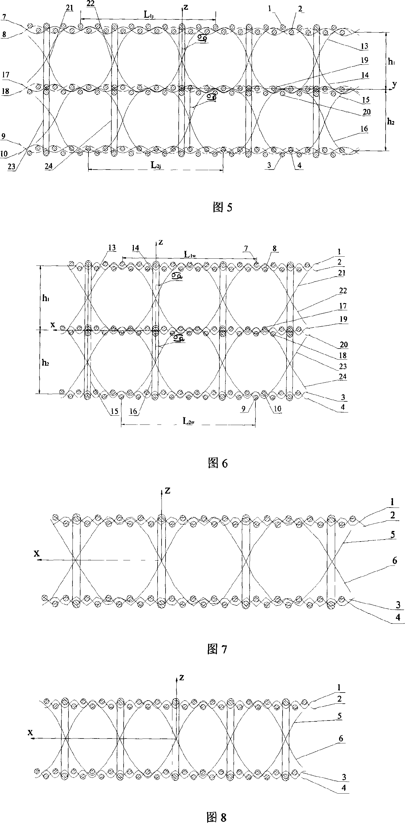 Warp-weft two-way cross-layer connecting hollow fabric