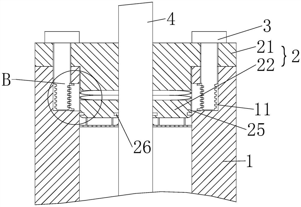 Connecting structure of hydraulic oil cylinder top cover and oil cylinder