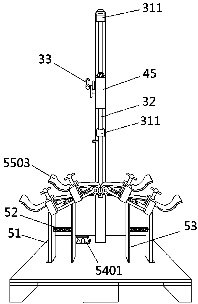 A lever lifting type copper bar bus joint tinning device