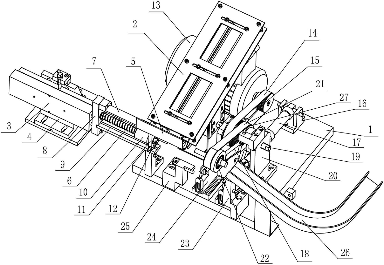 Full-automatic loading and unloading device of cylindrical grinder for machining spindle of water pump bearing