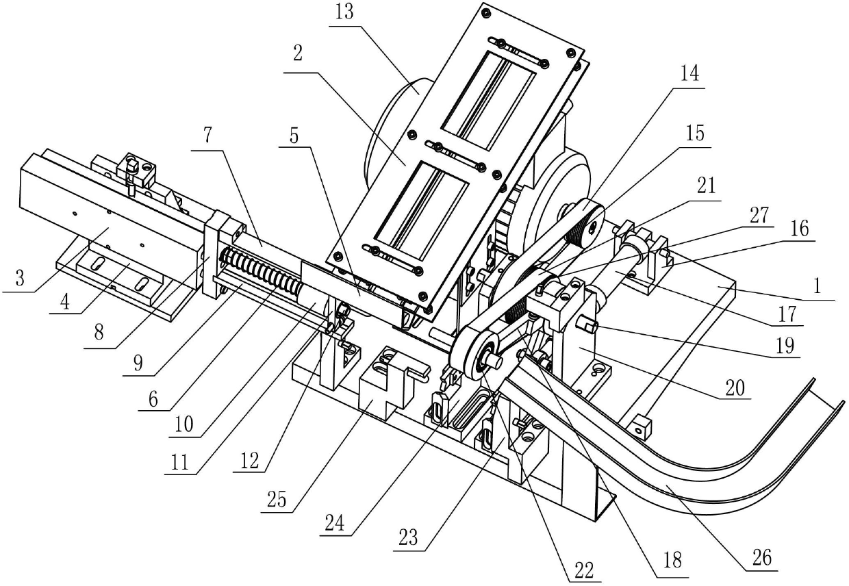 Full-automatic loading and unloading device of cylindrical grinder for machining spindle of water pump bearing