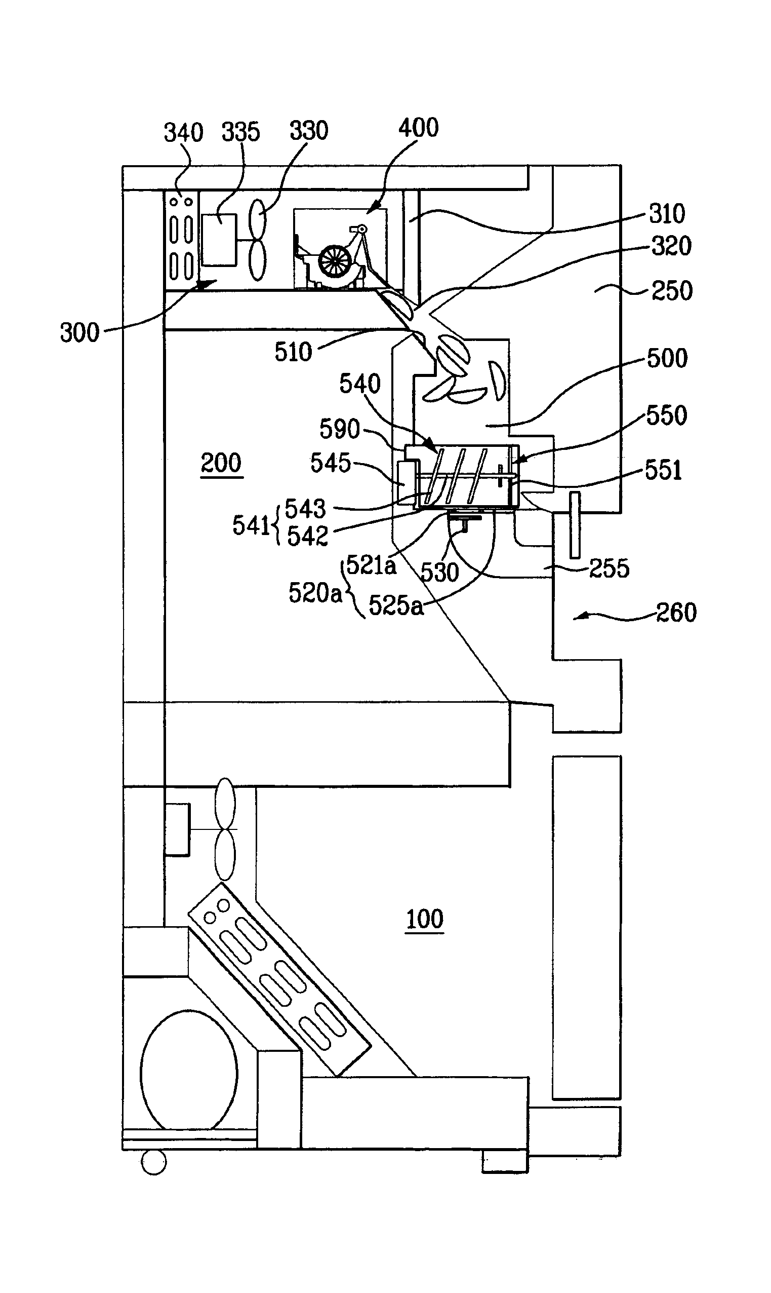 Refrigerator with icemaker