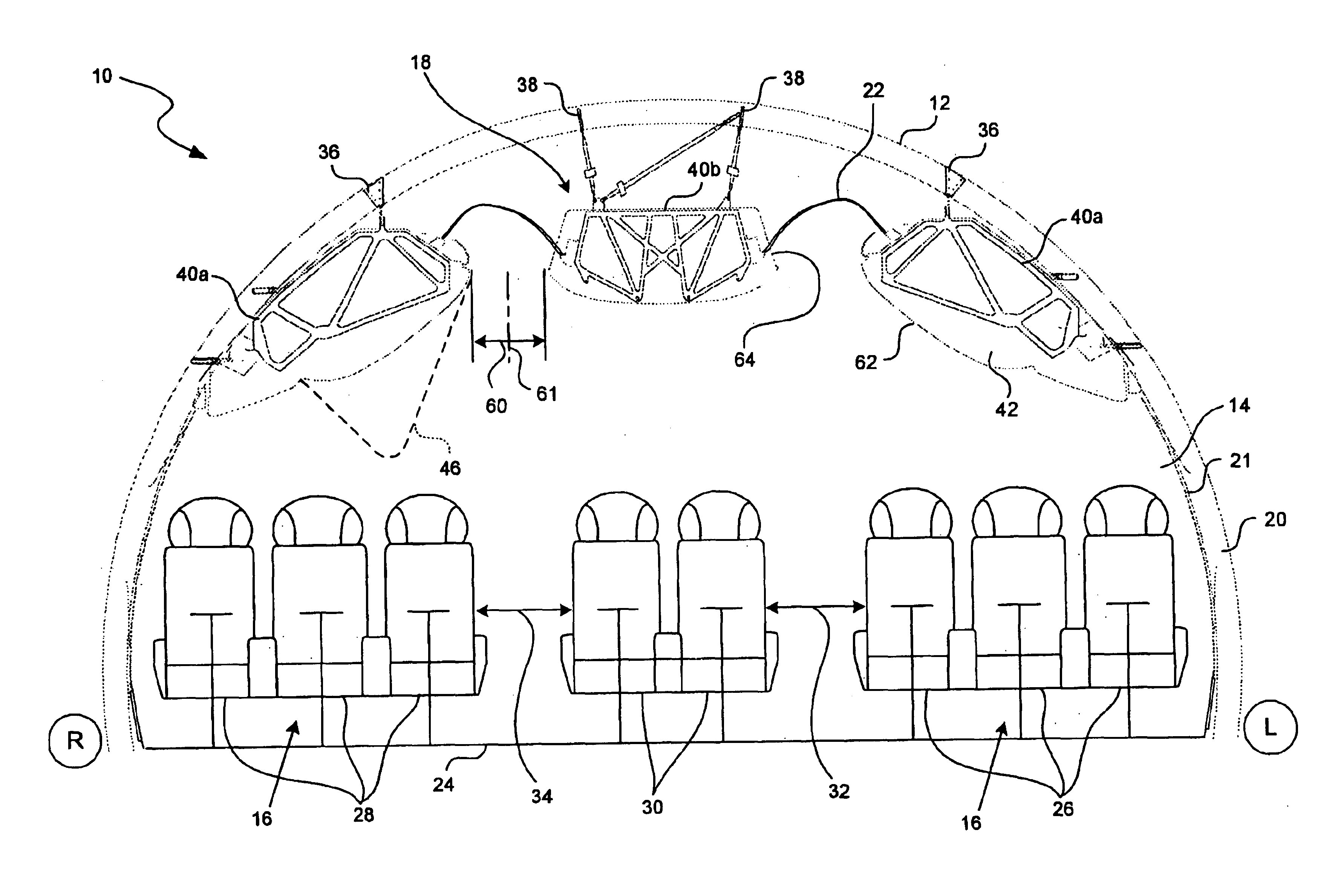 Modular overhead stowage bin systems and associated methods