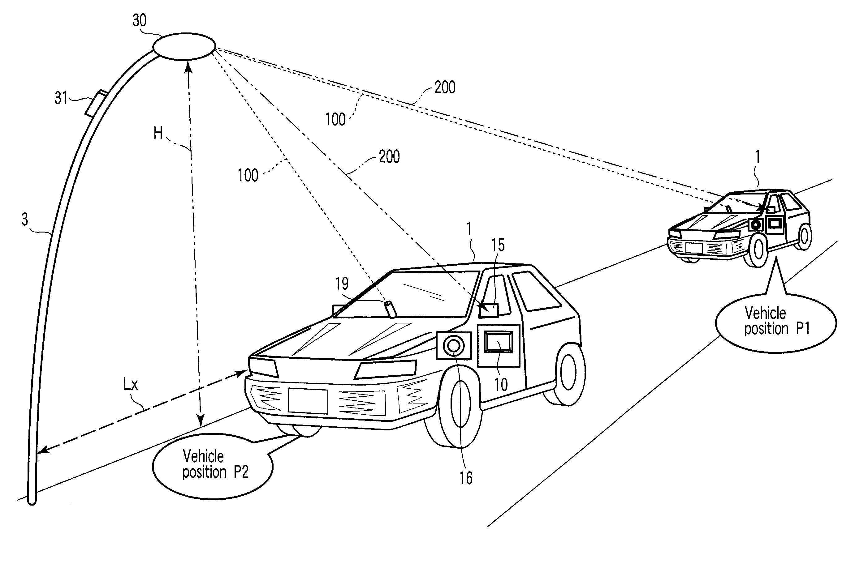 Method and apparatus for determining the position of a moving object, by using visible light communication