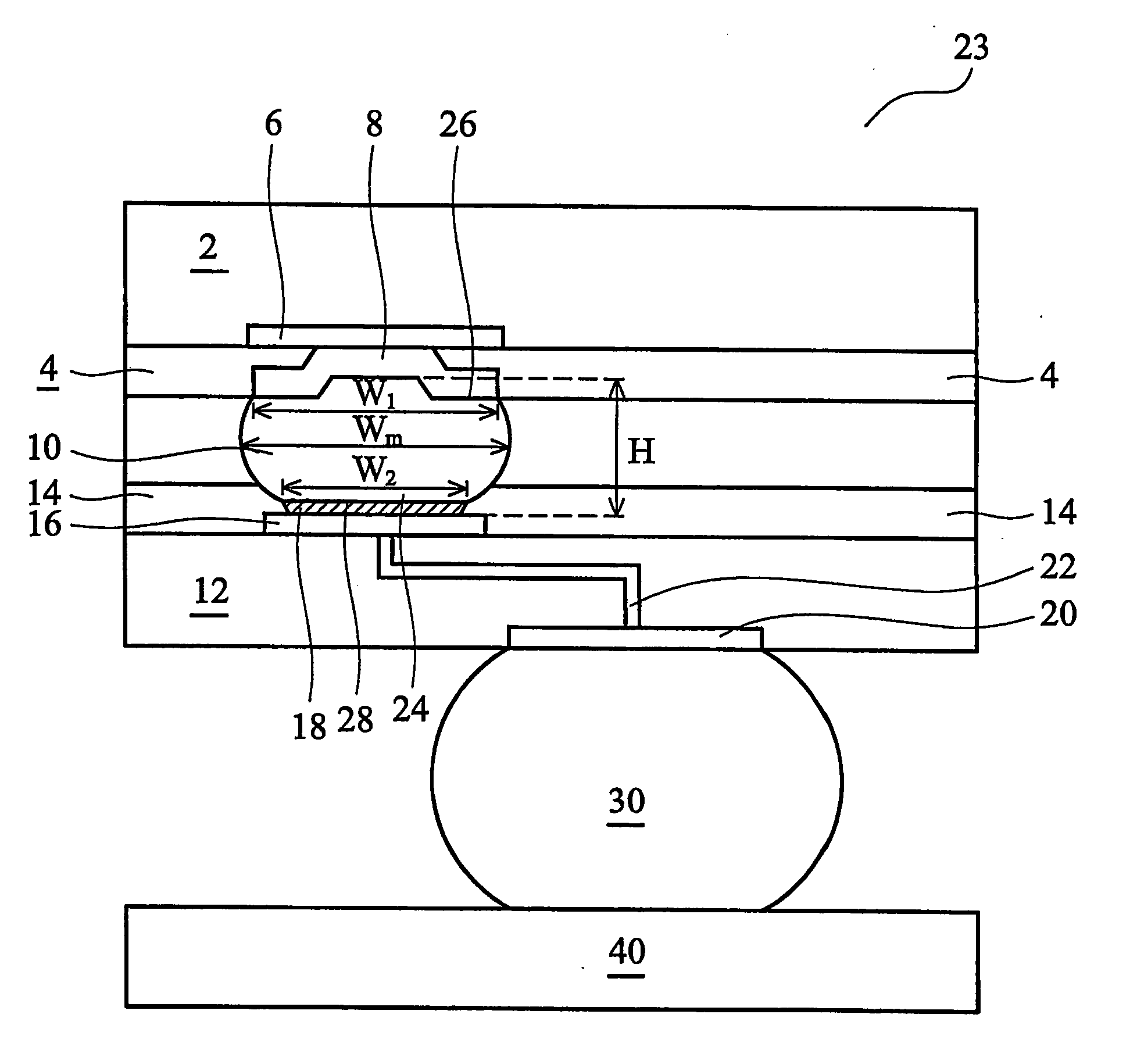 Contact pad and bump pad arrangement for high-lead or lead-free bumps