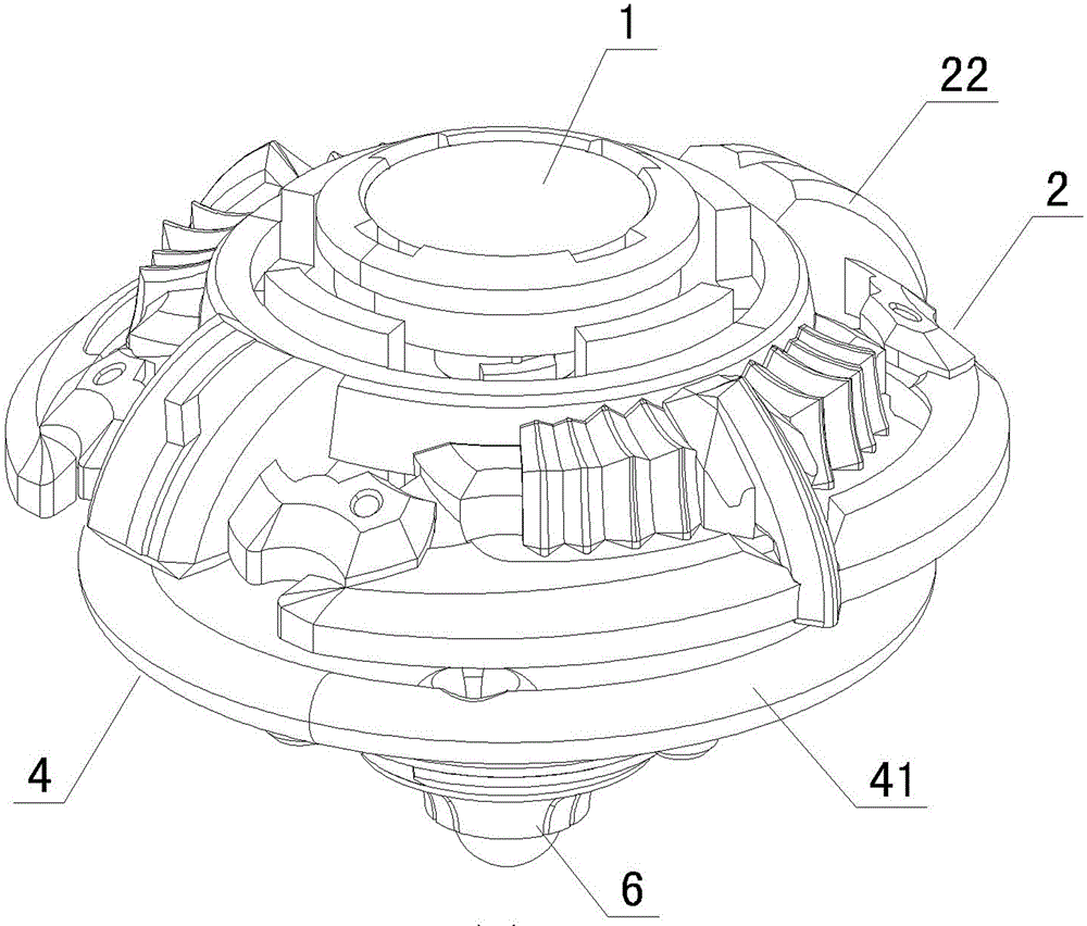 A defensive toy top