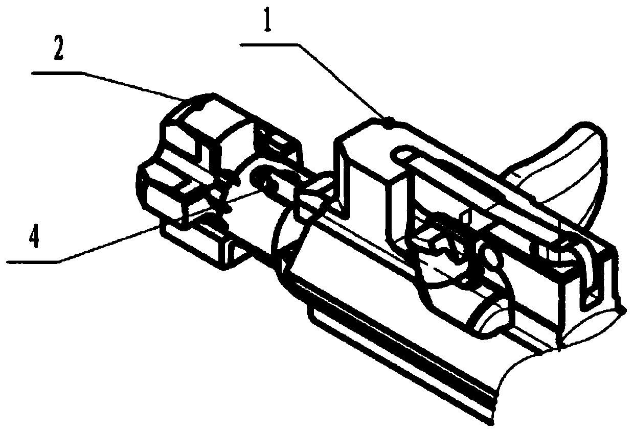 Quick-change shell pulling hook shaft limiting protection structure