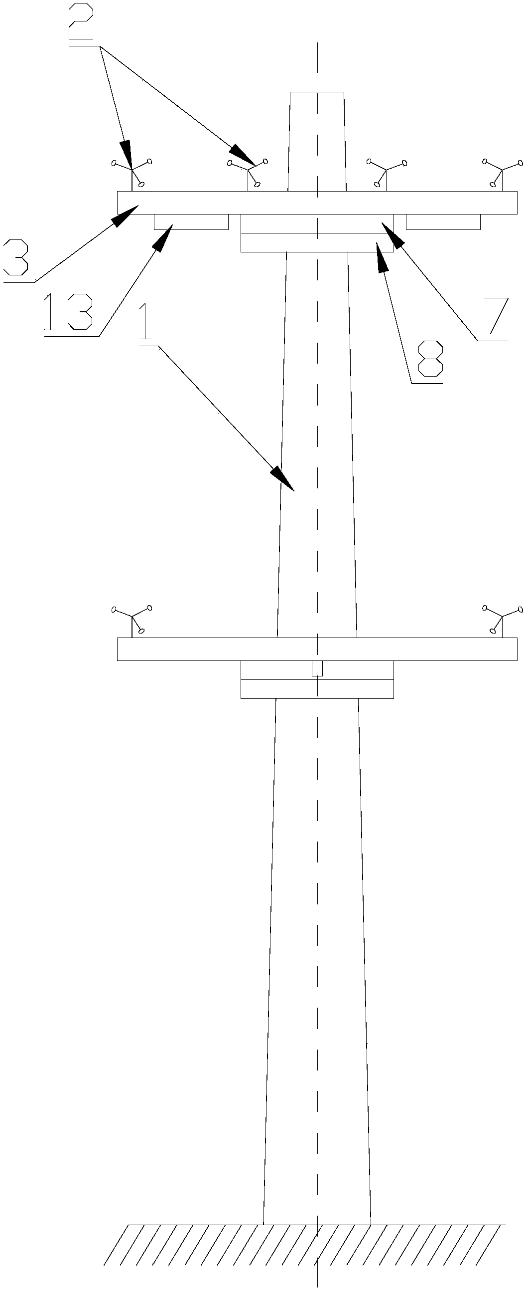 Wind measurement method of anemometer tower and wind shadow resistant anemometer tower