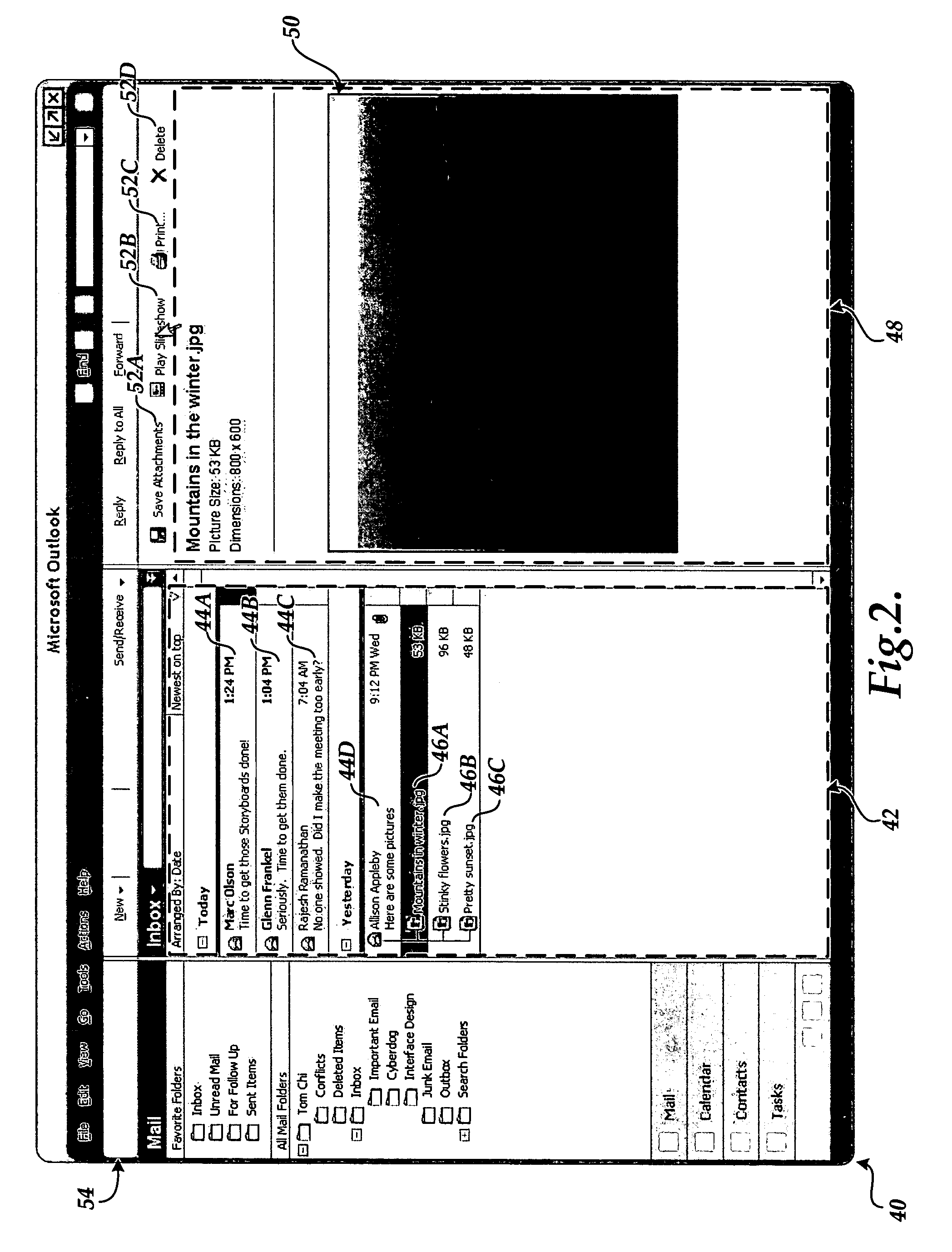 Method and computer-readable medium for previewing and performing actions on attachments to electronic mail messages