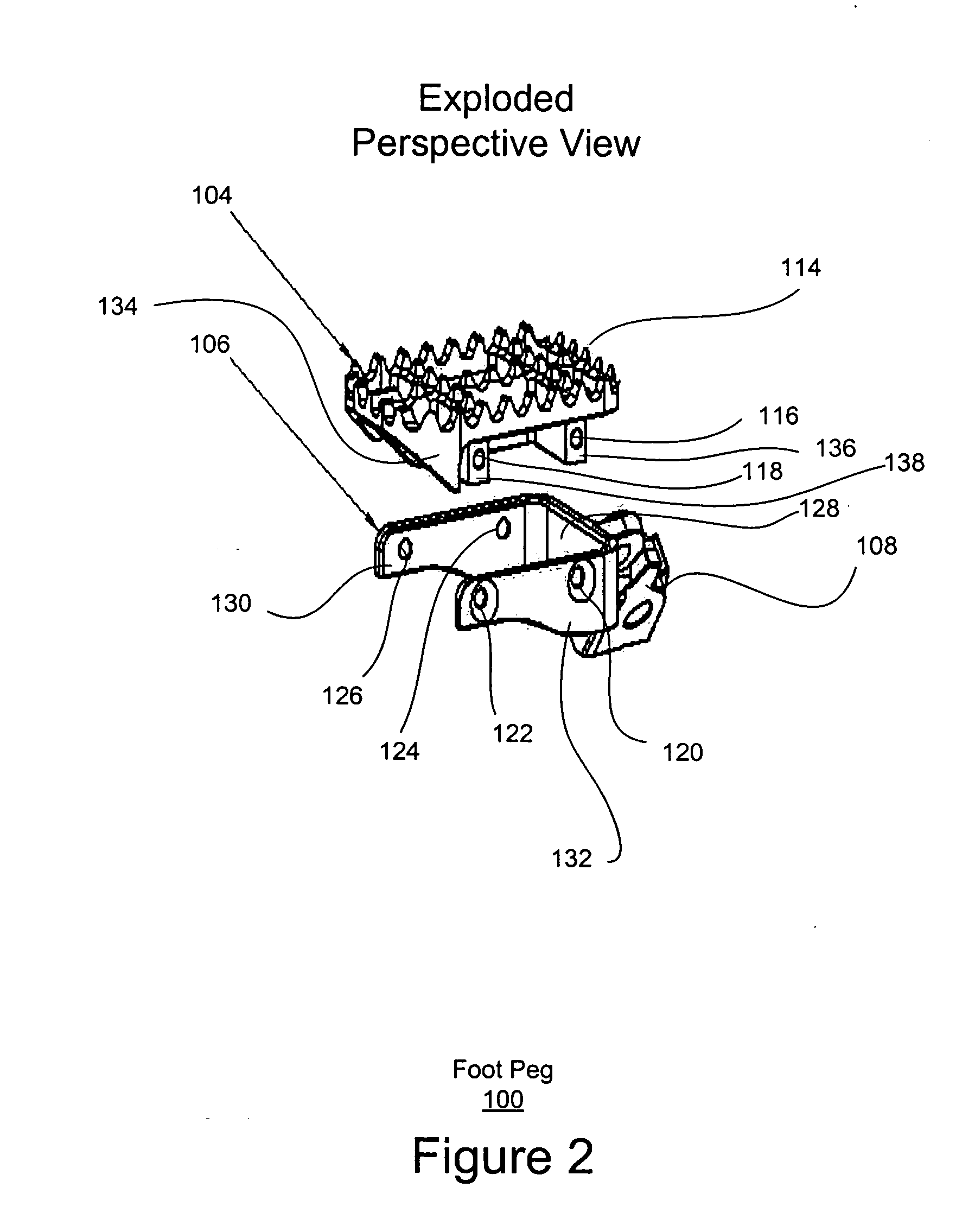 Foot peg with replaceable cleat component