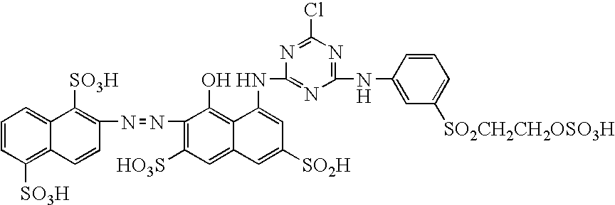 Novel reactive dye composition with three-color combination