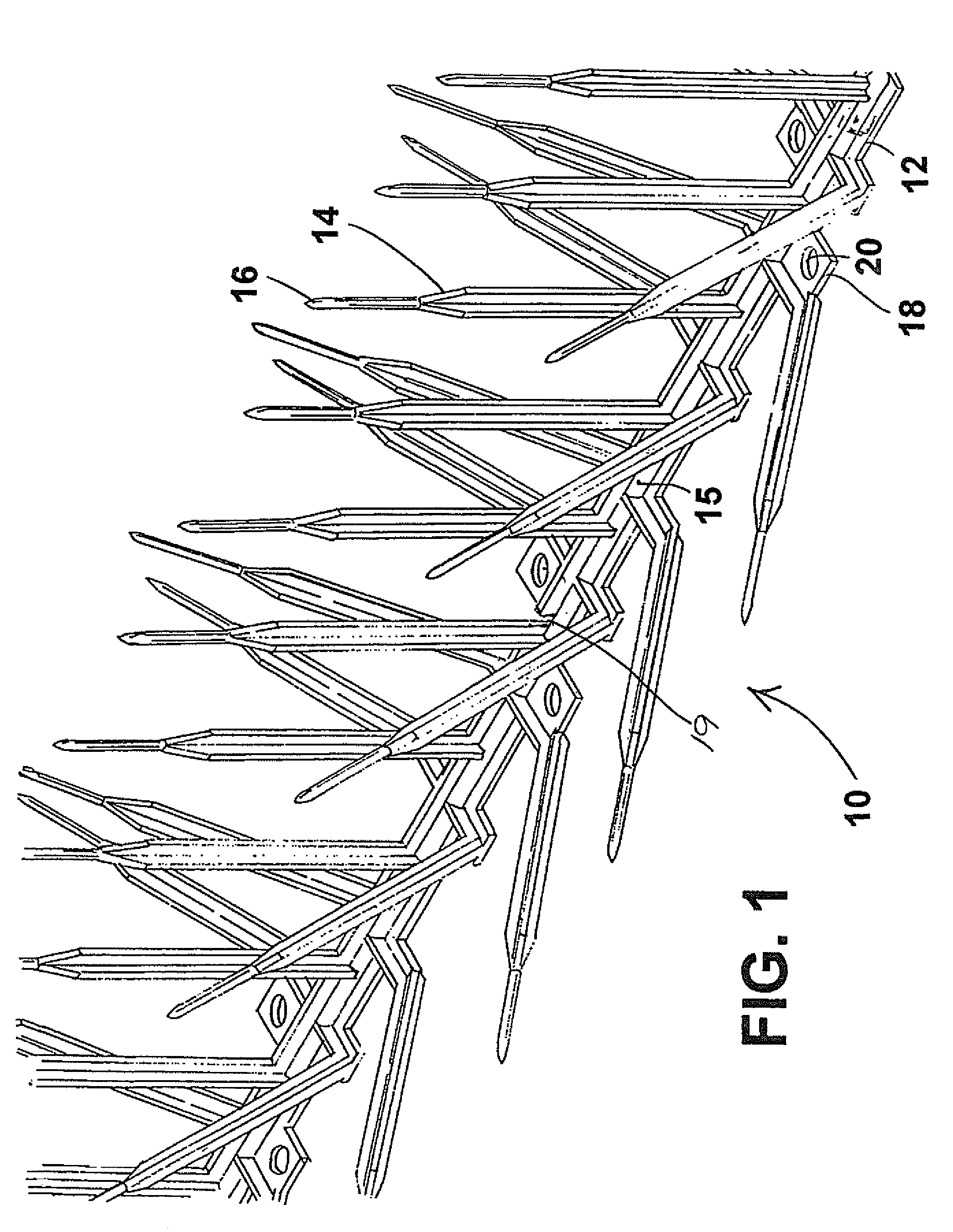 Unitary configured bird repellent apparatus