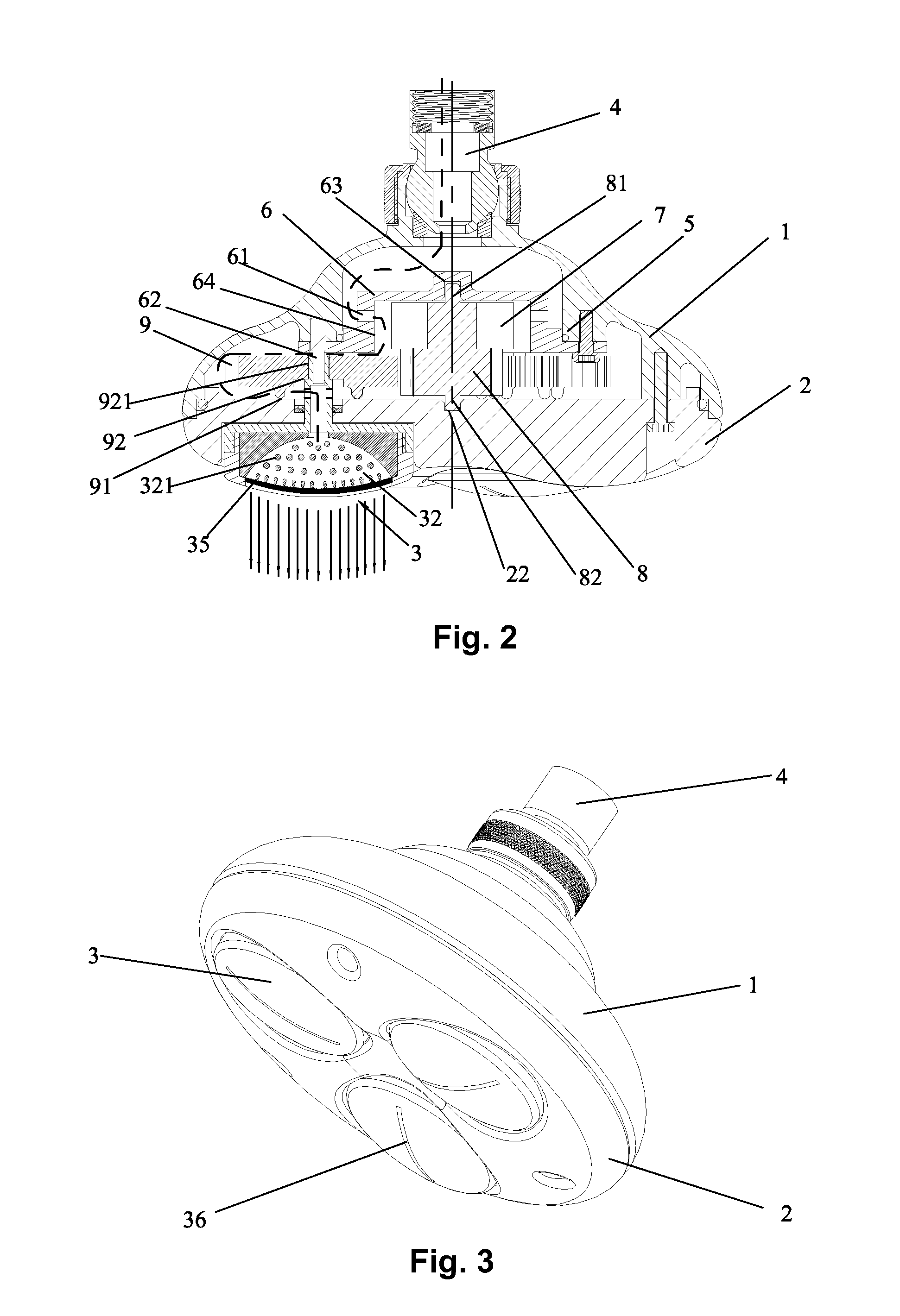 Rotary waterfall shower