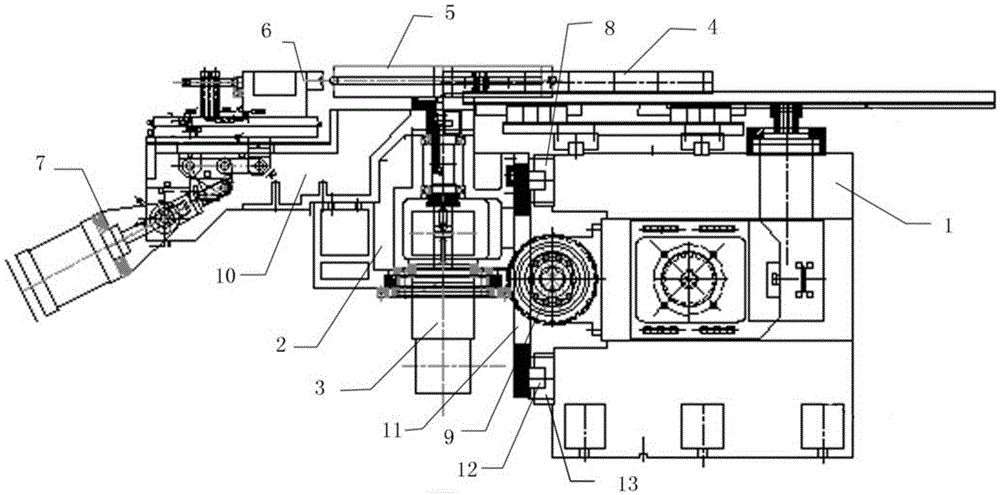 A pipe bending device for a pipe bending machine used for forming heat transfer tubes of nuclear power evaporators