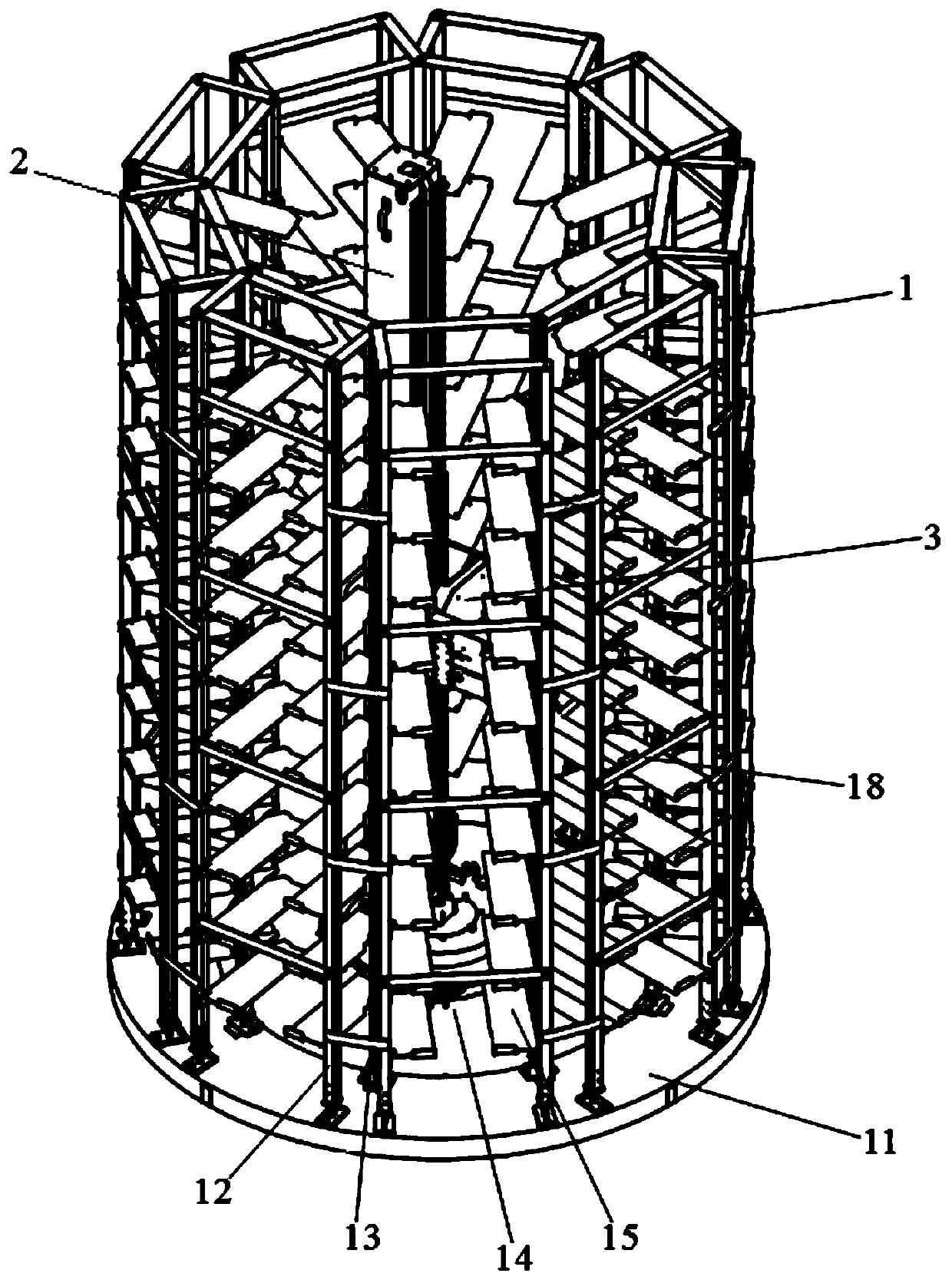 Full-automatic annular stereoscopic warehousing device with sorting function