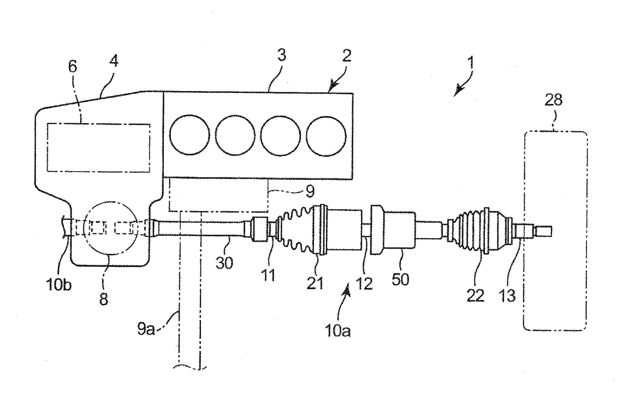 Power transfer structure of vehicle