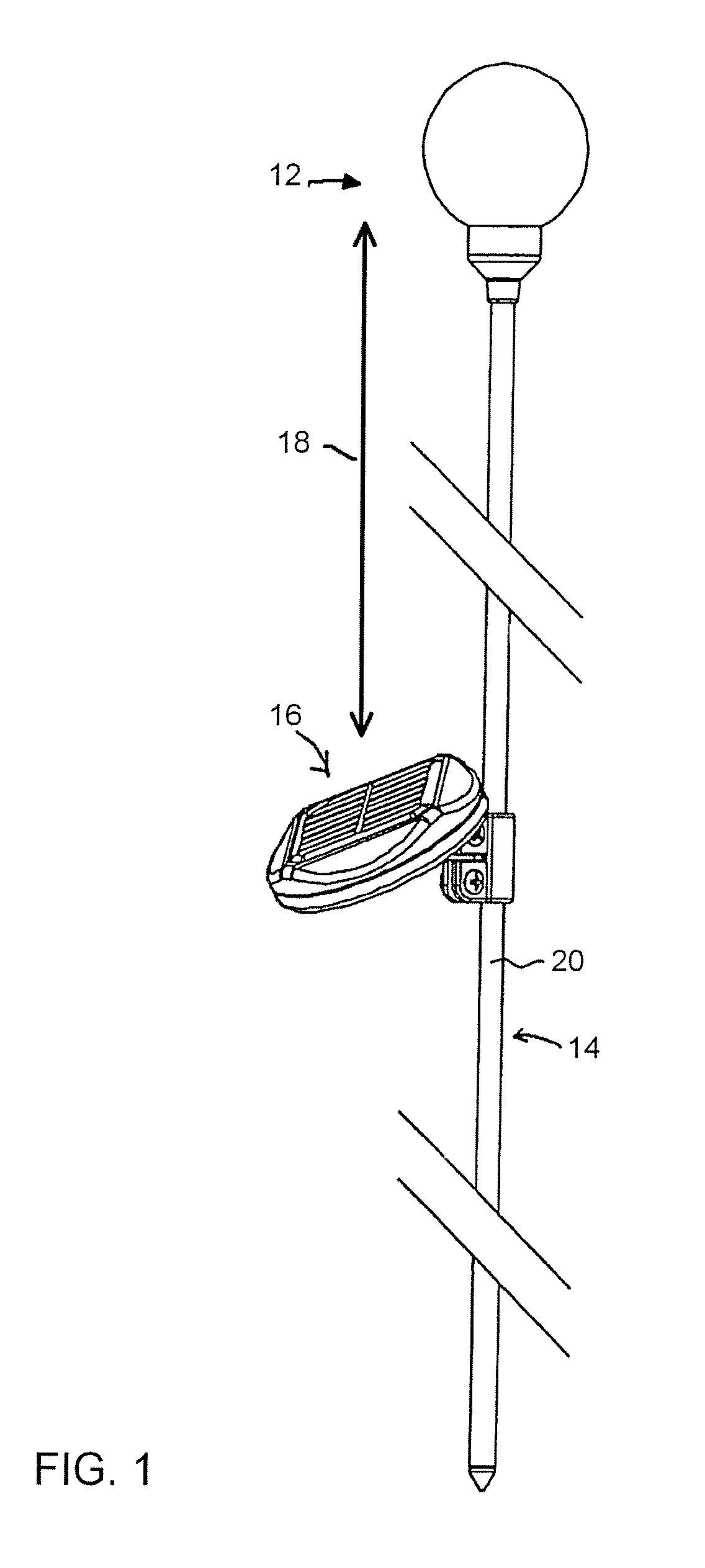 Outdoor light with positionable solar collector