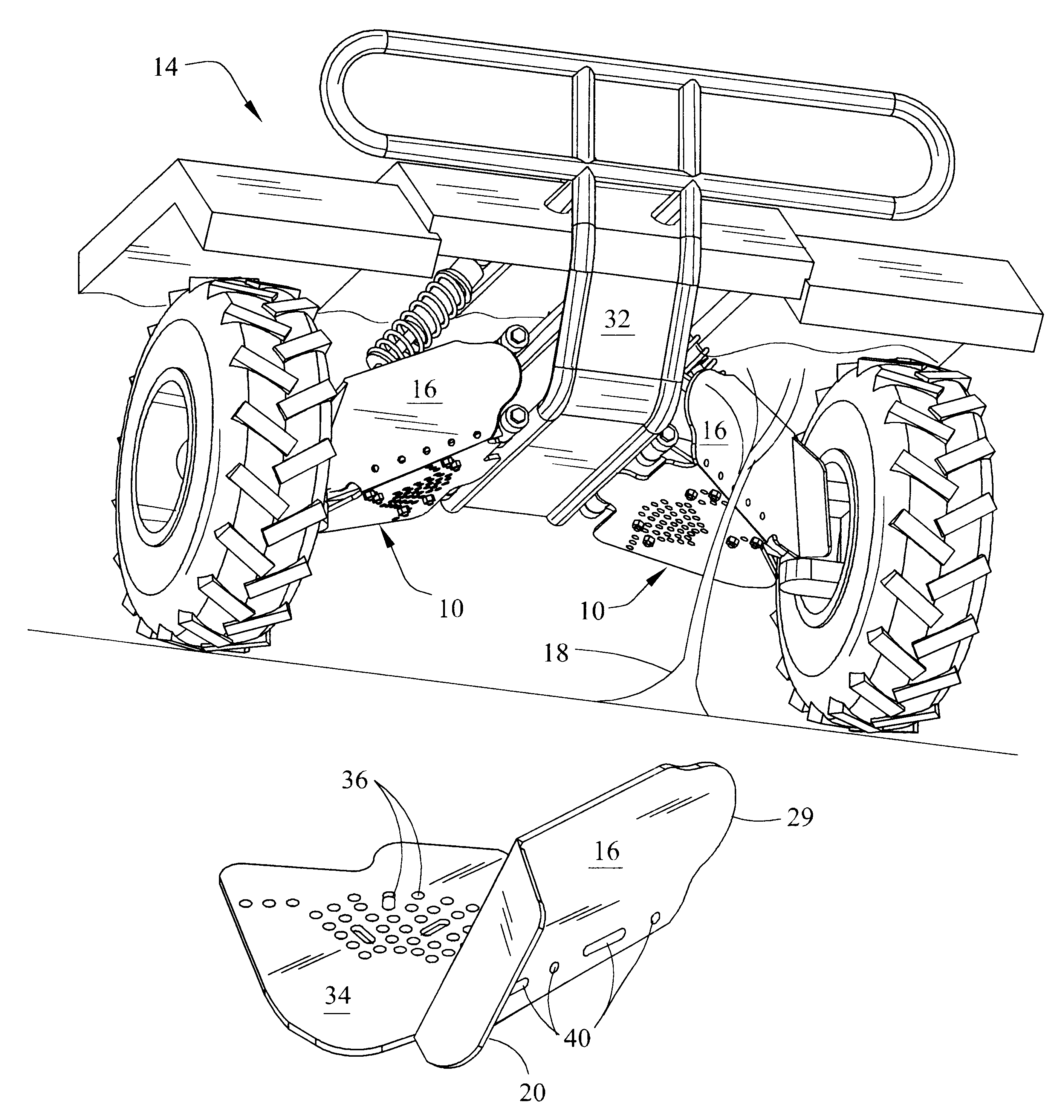 CV joint protector for ATV