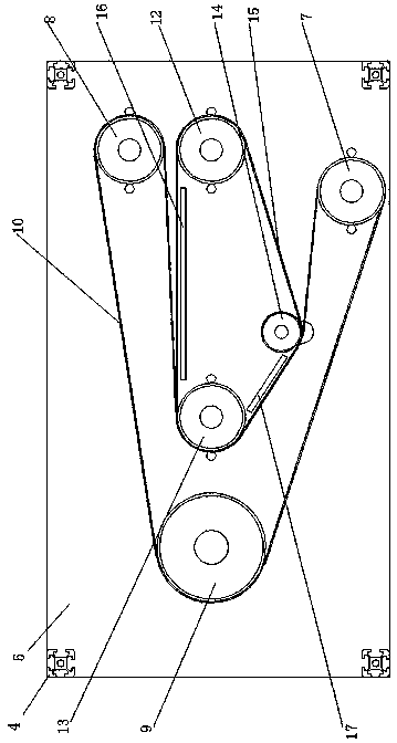 Ironing and flattening device and method for sheet-shaped flexible material