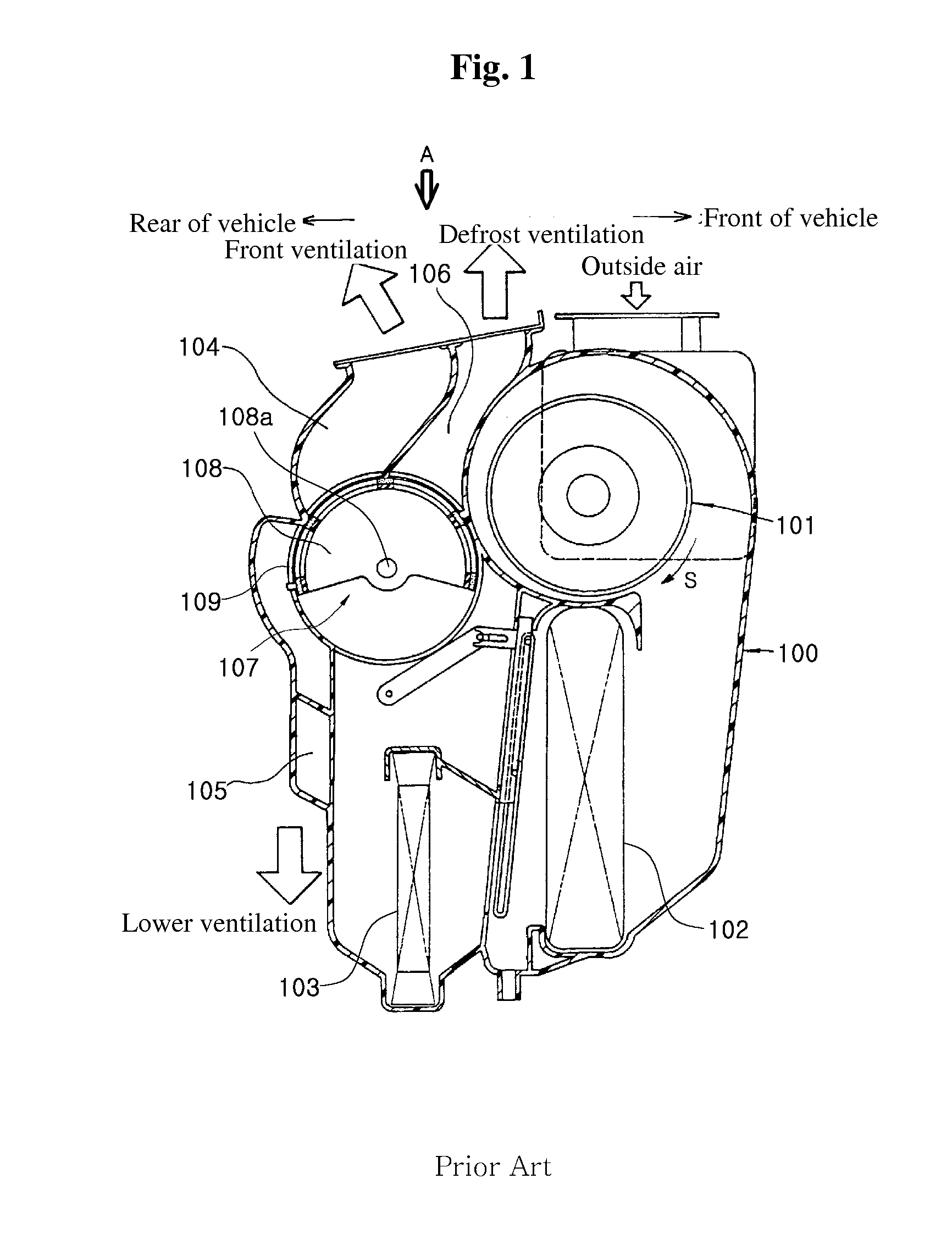 Mode door for the automotive vehicle air conditioning system