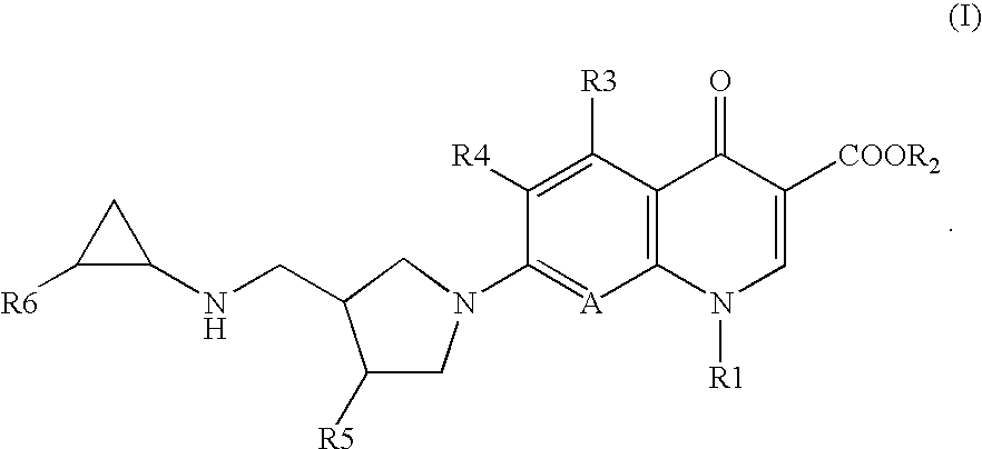 7-(4-Substituted-3-cyclopropylaminomethyl-1 pyrrolidinyl) quinolonecarboxylic acid derivative