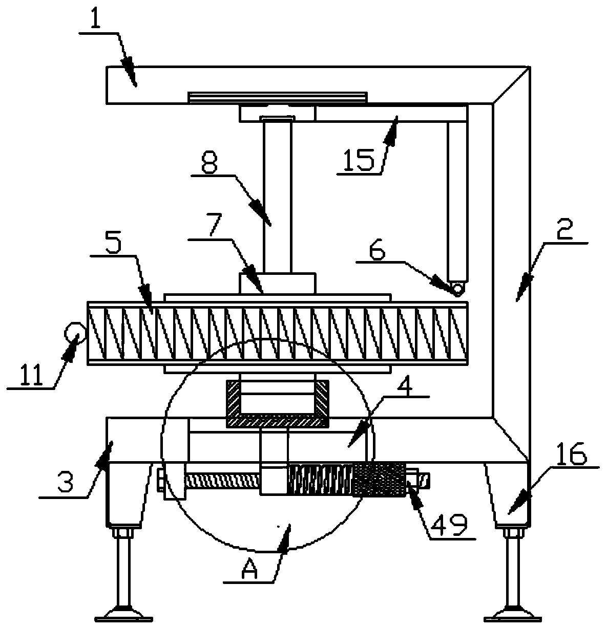 Automatic adjusting device for bucket wheel speed measurement and detection distance