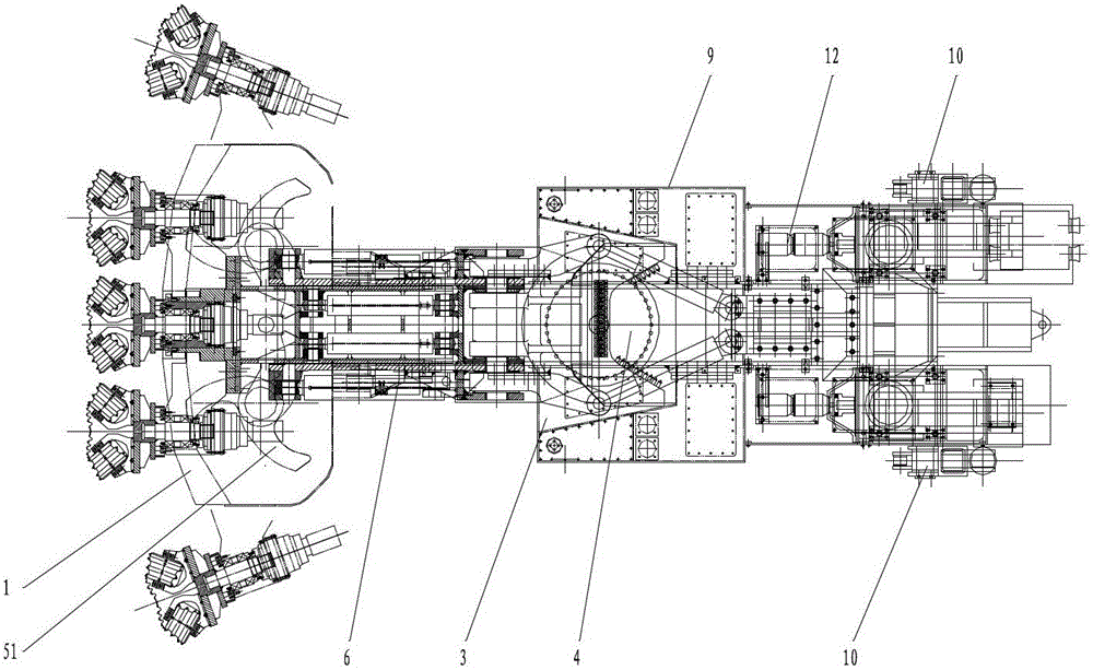 Comprehensive mechanization stone drift heading machine set