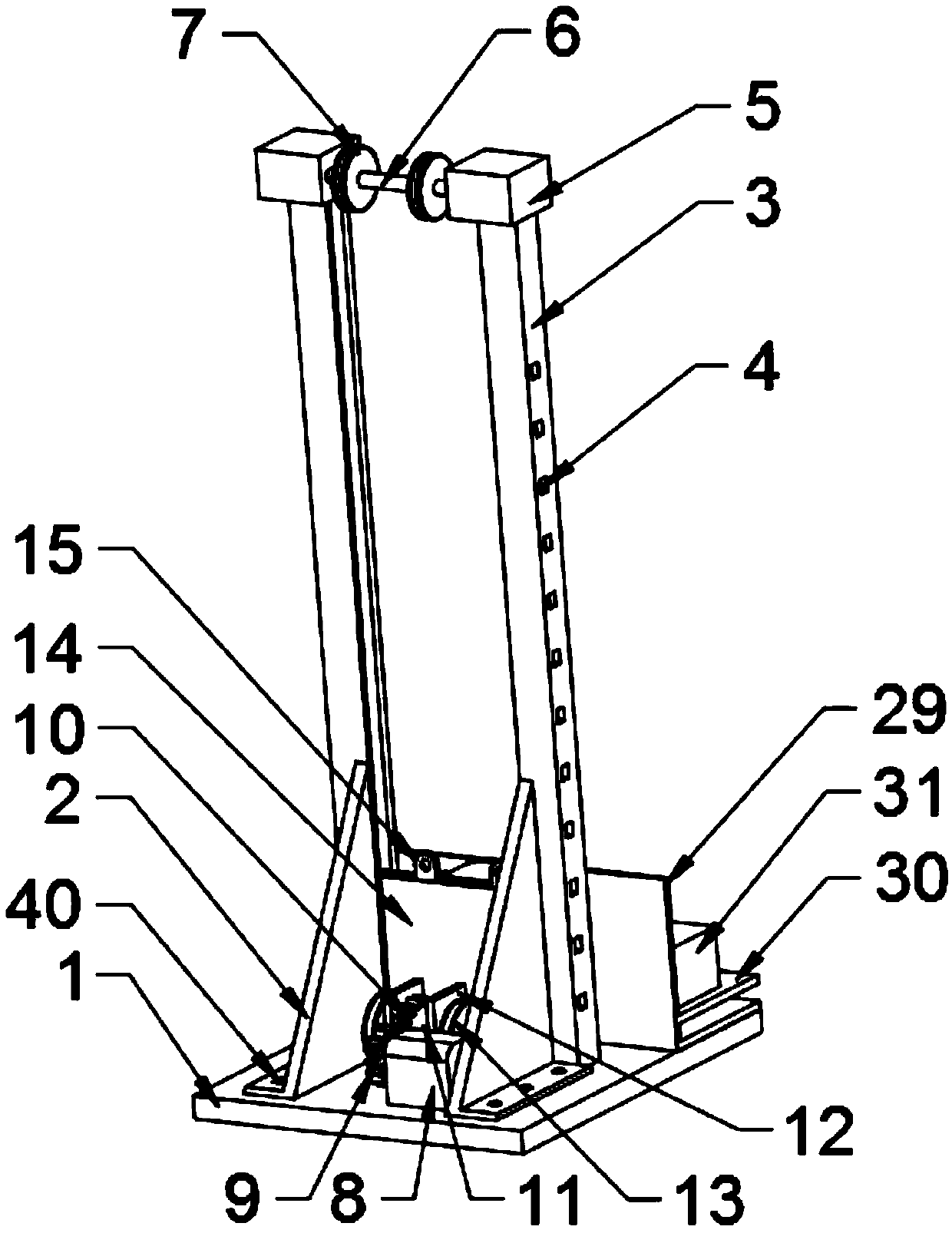 Forklift lifting device with safety mechanism