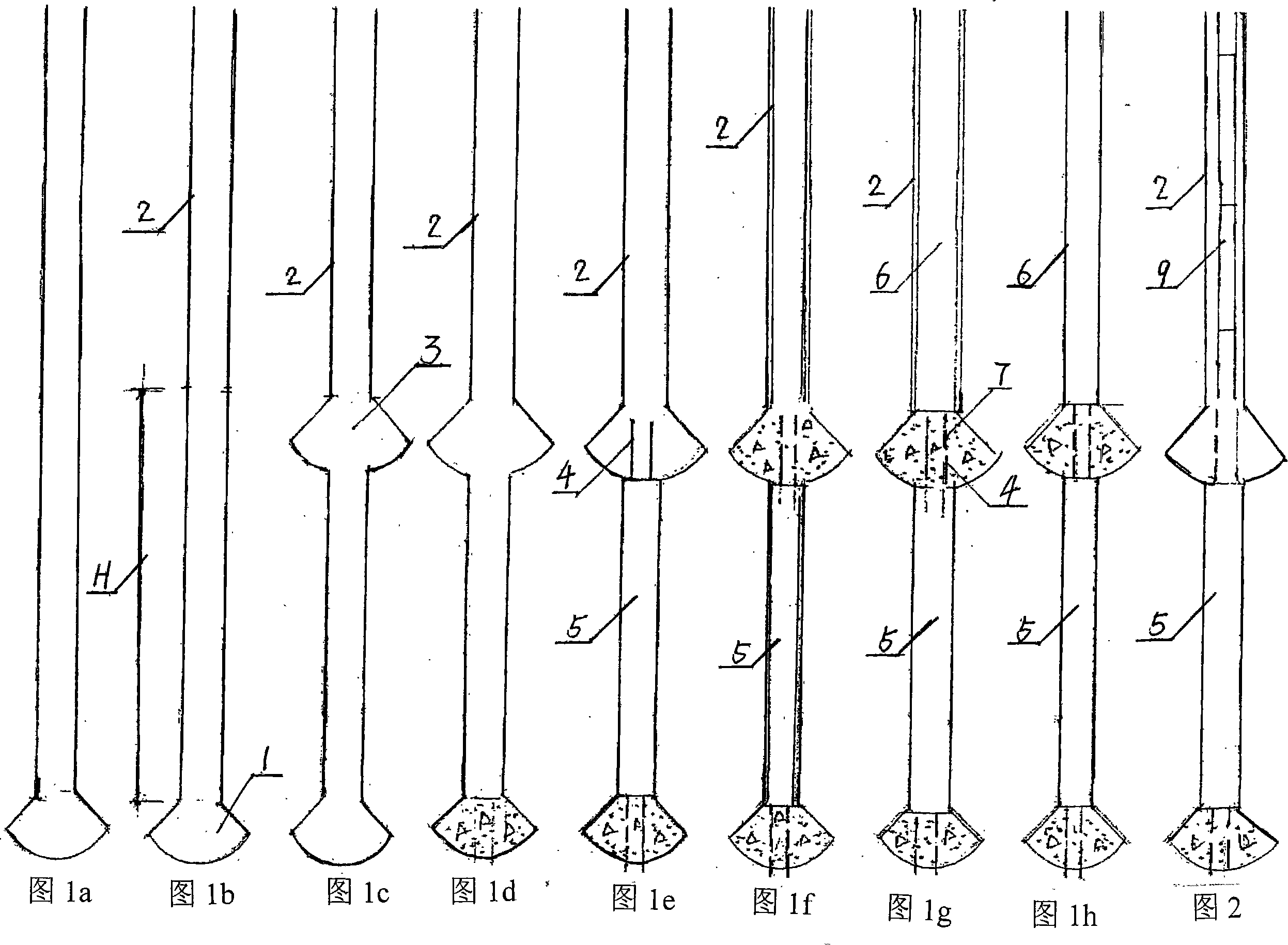 Mixed pile-forming method for multilevel expanding bottom pile with high bearing capacity