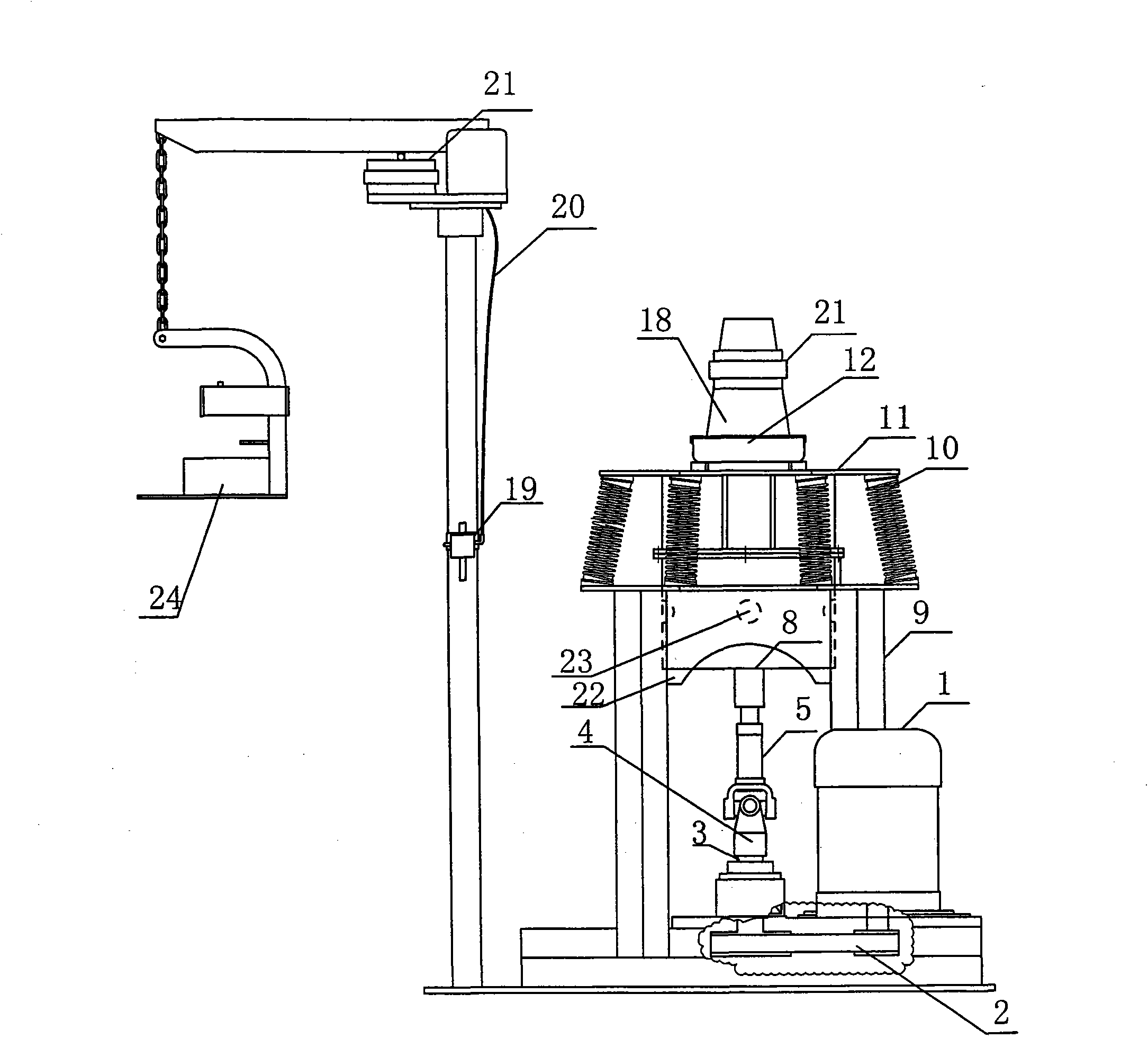 Eccentric grinding machine