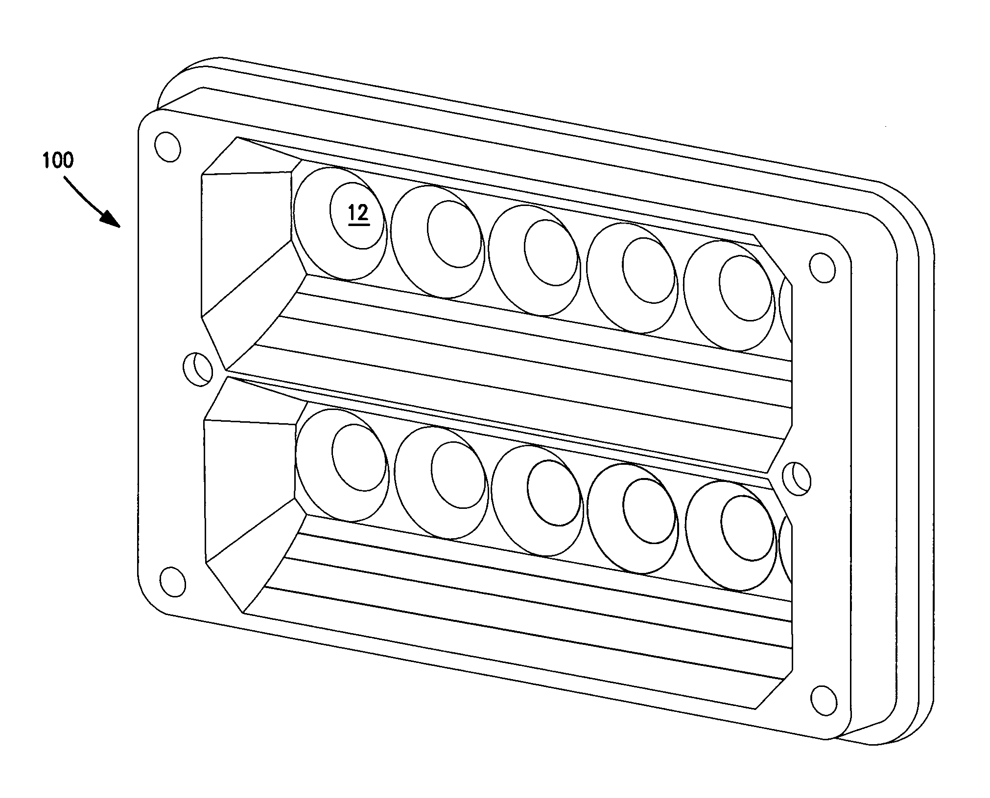 Composite reflecting surface for linear LED array