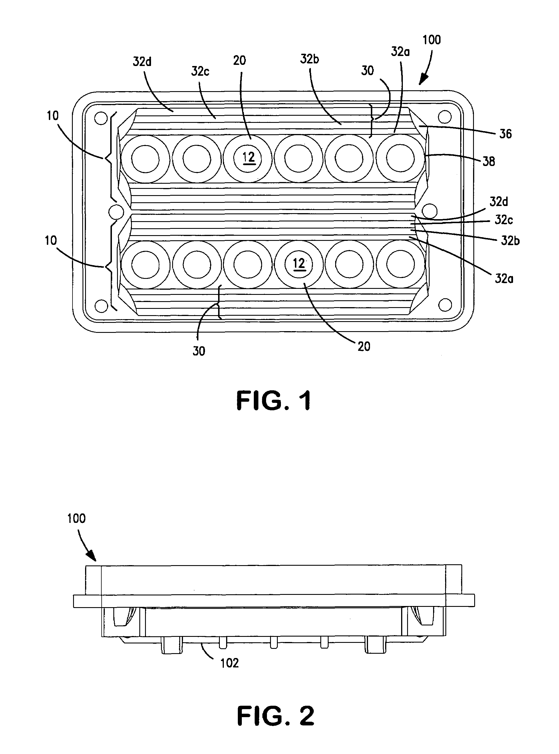 Composite reflecting surface for linear LED array