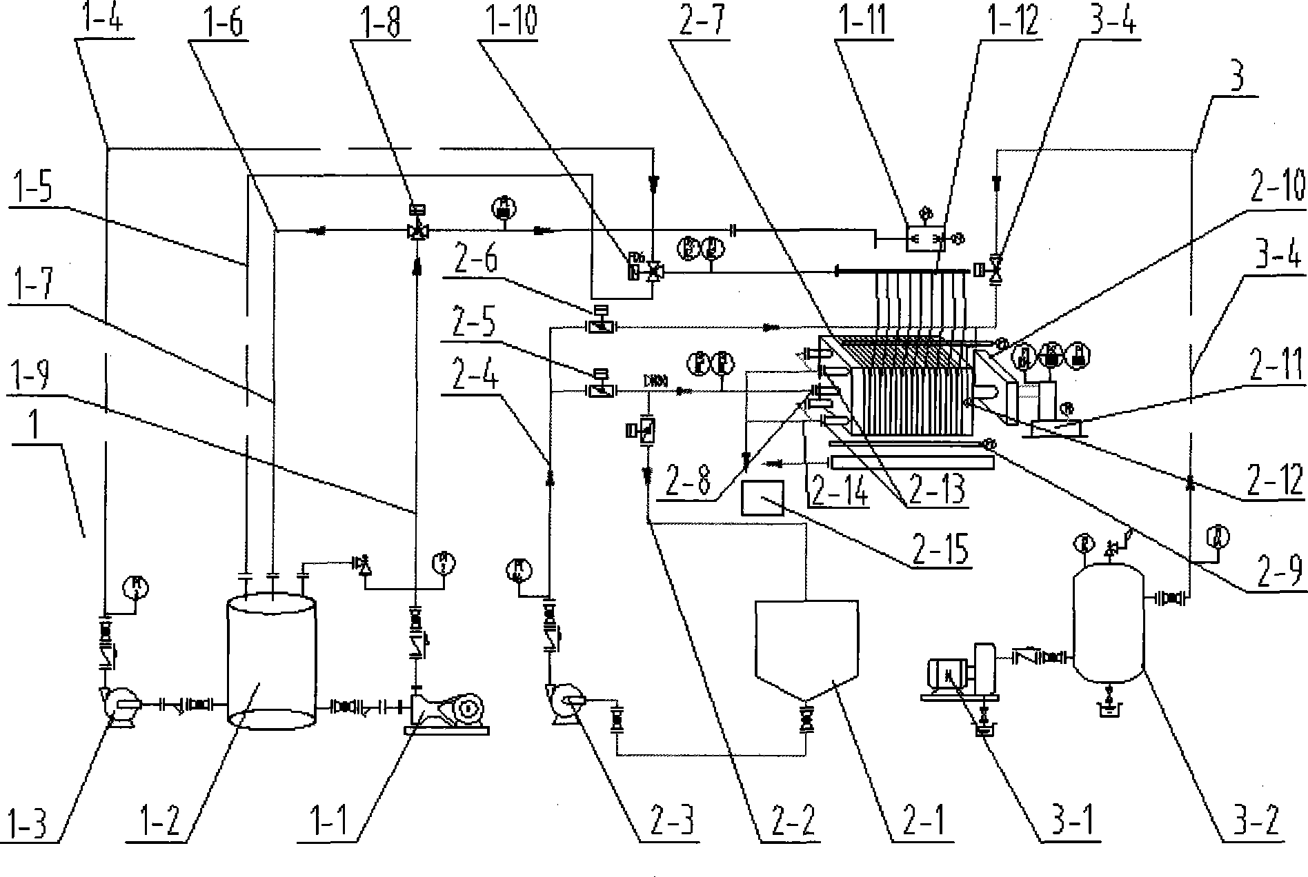 Filtrating and squeezing process and system for desulphurization wastewater