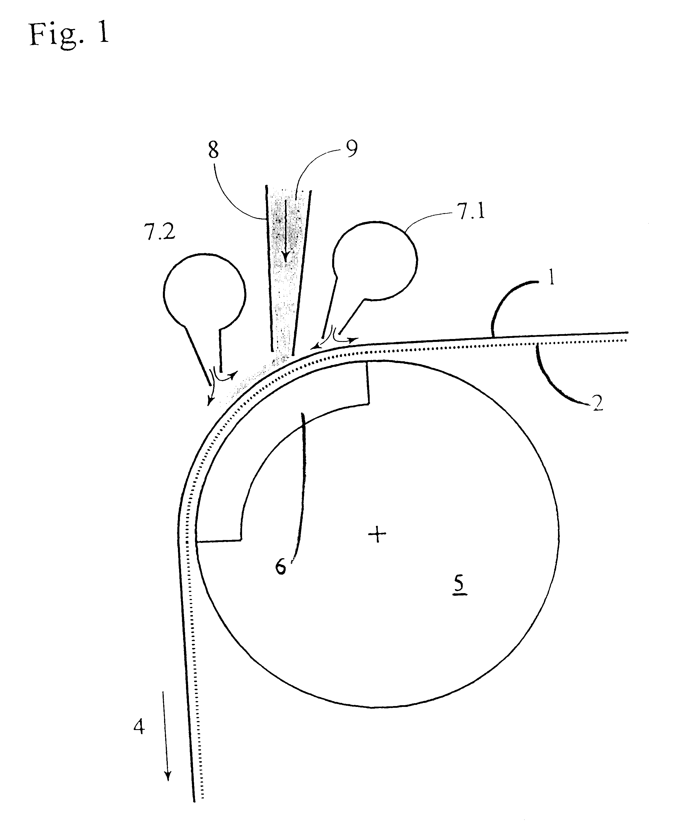 Process and device for acting on a paper or cardboard web with one of a fluid and pasty coating medium