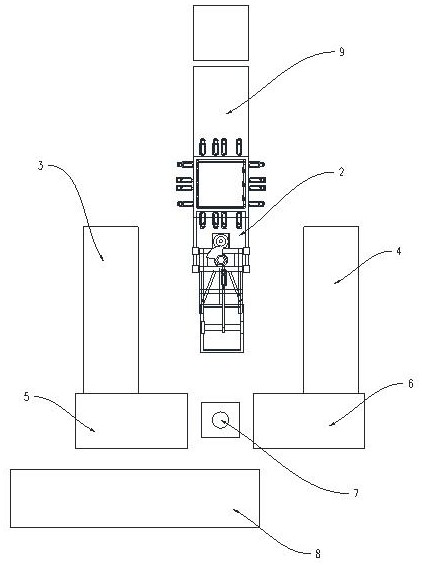 Brick discharging and packaging production line and brick discharging and packaging method