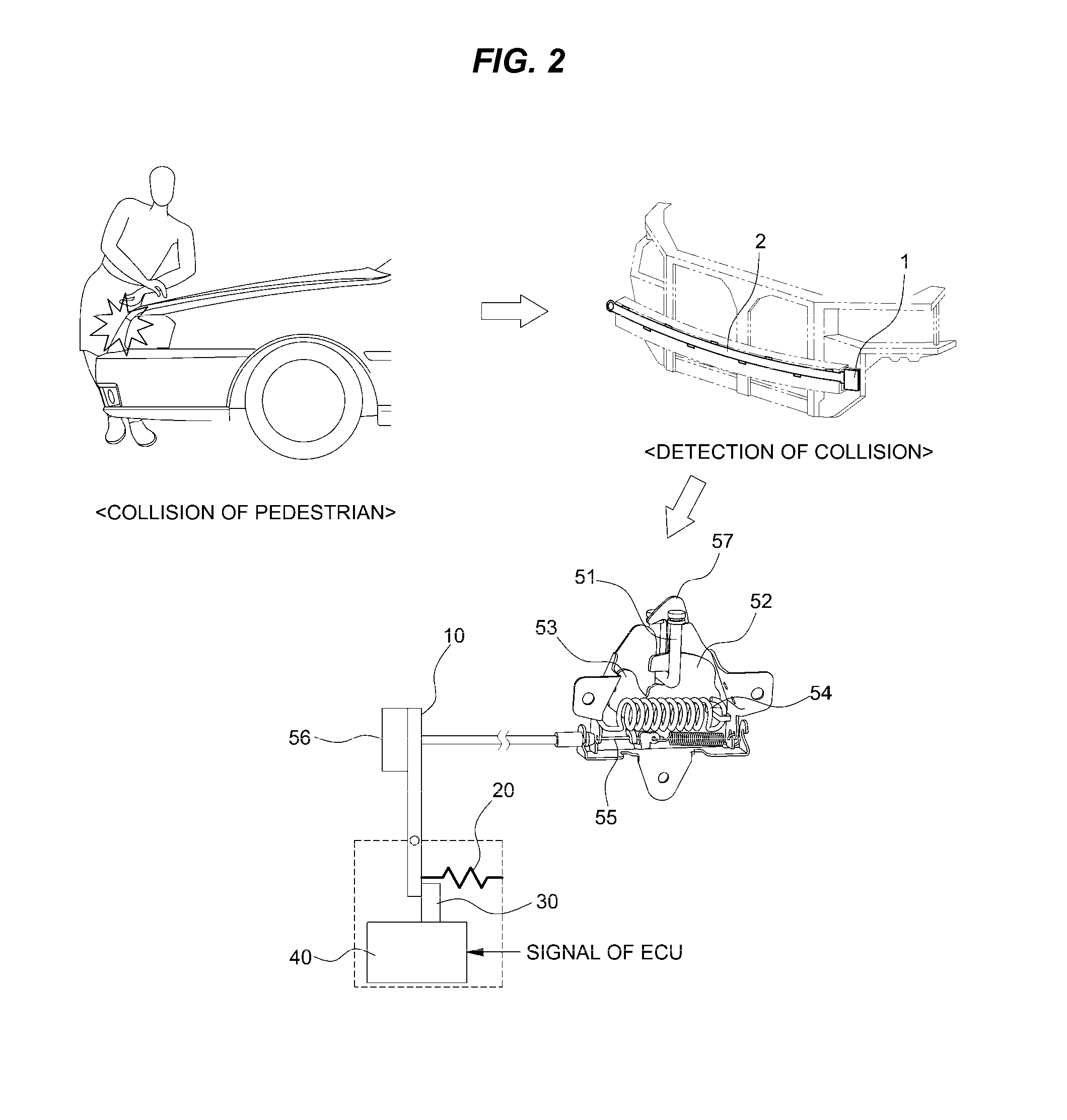 Active hood latch system for vehicle