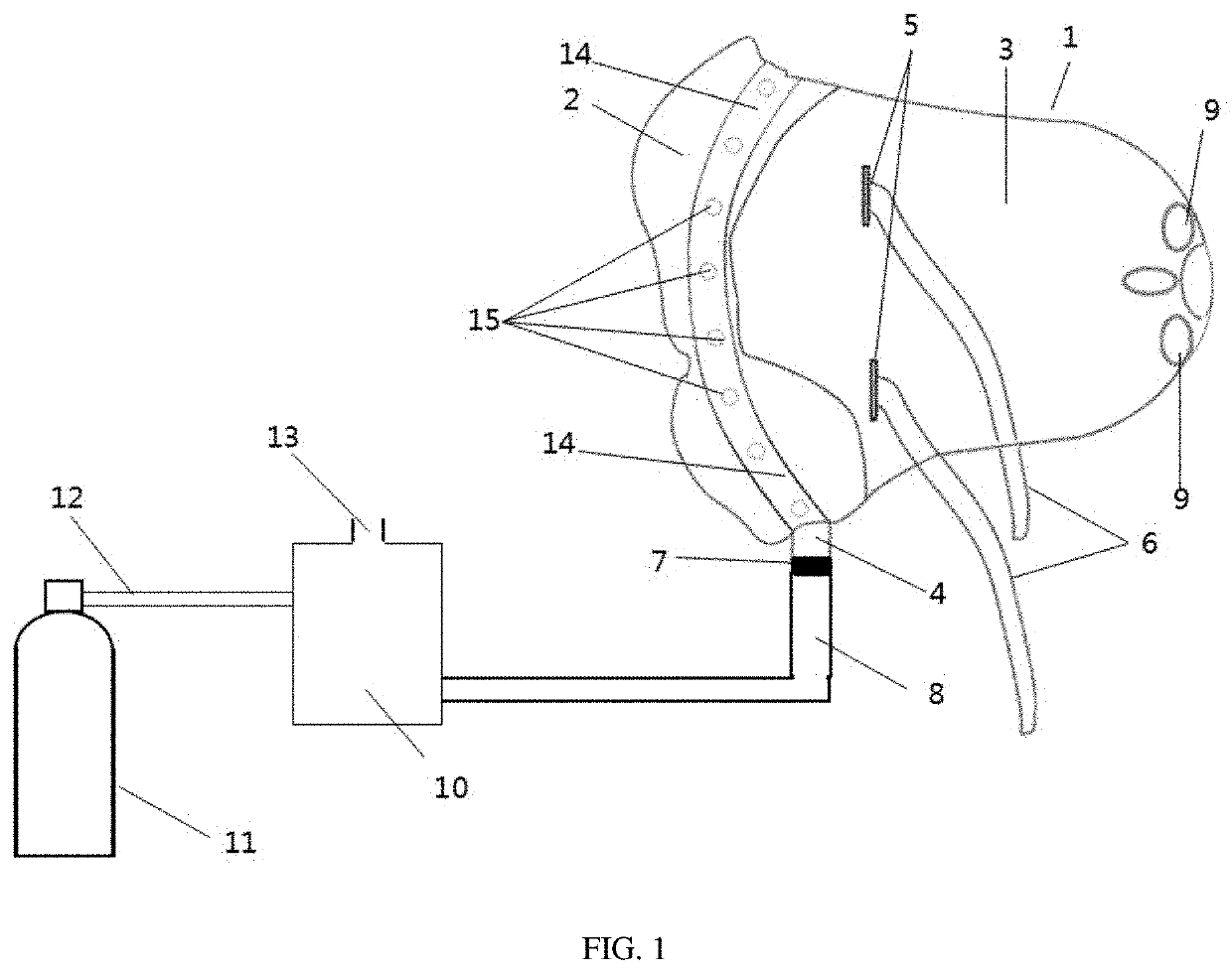 Gas inhalation device with constant concentration of gas entering respiratory tract and without respiratory resistance