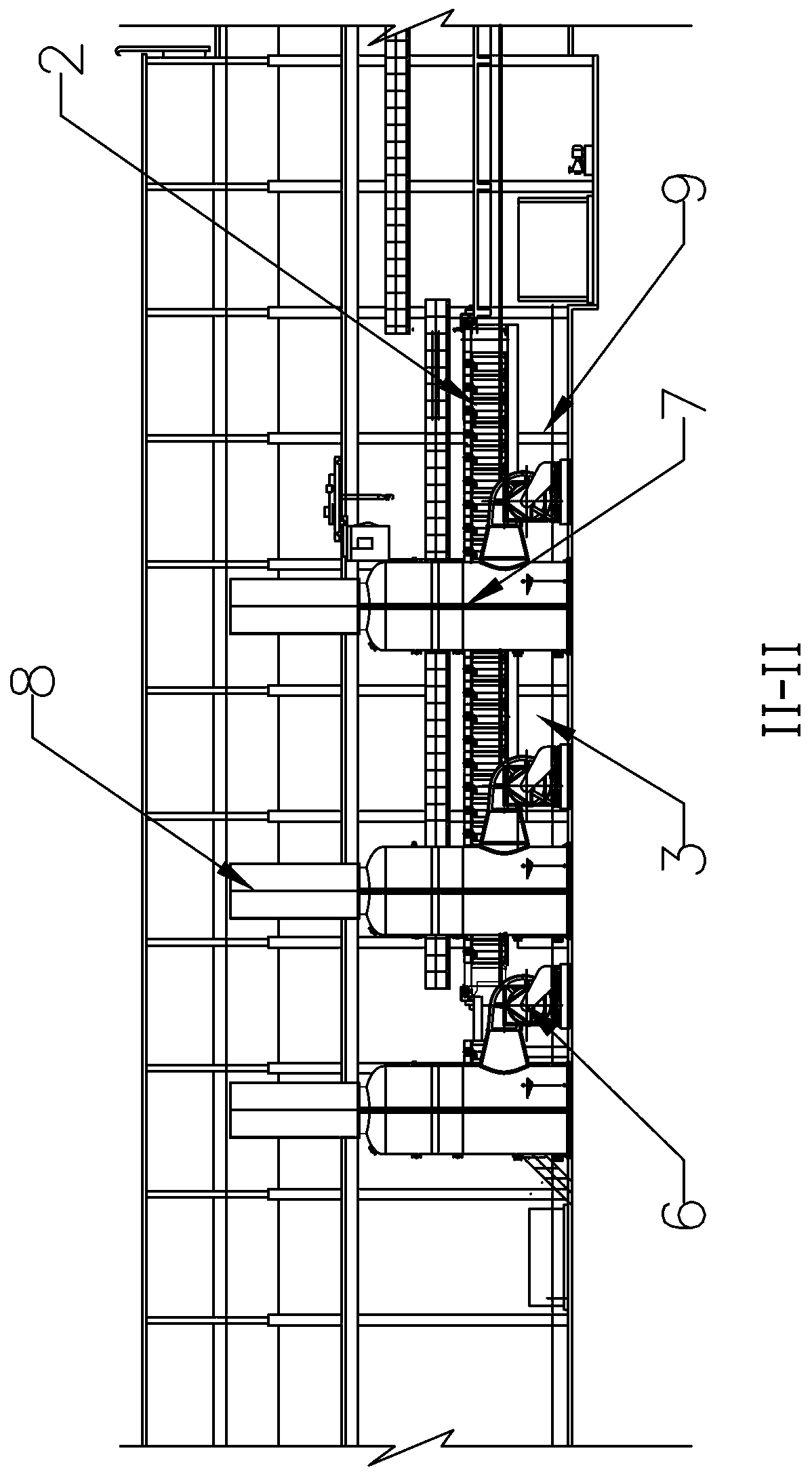 Complete device for treating acid mist through bottom air draft of electrolysis workshop